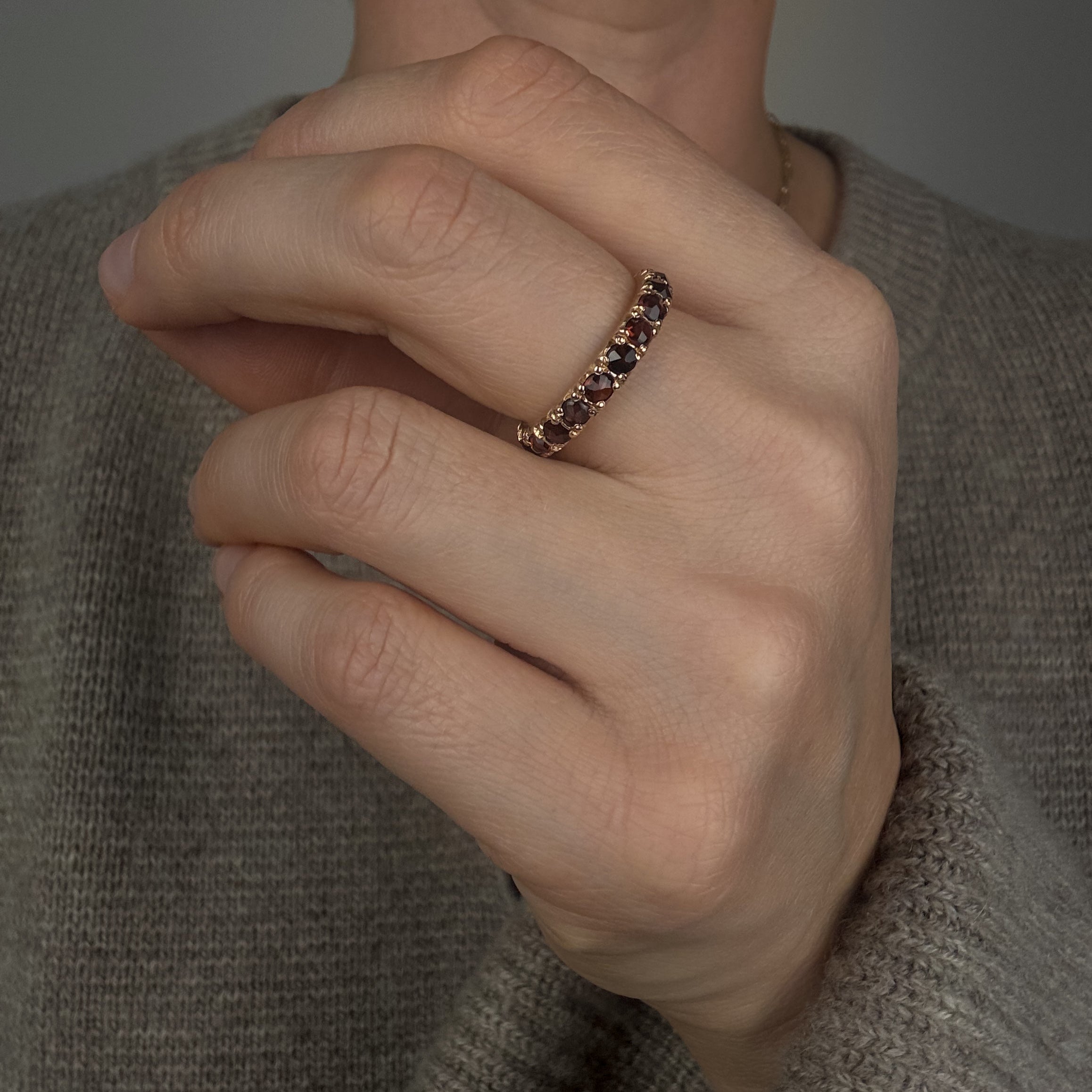 Garnet Eternity Band