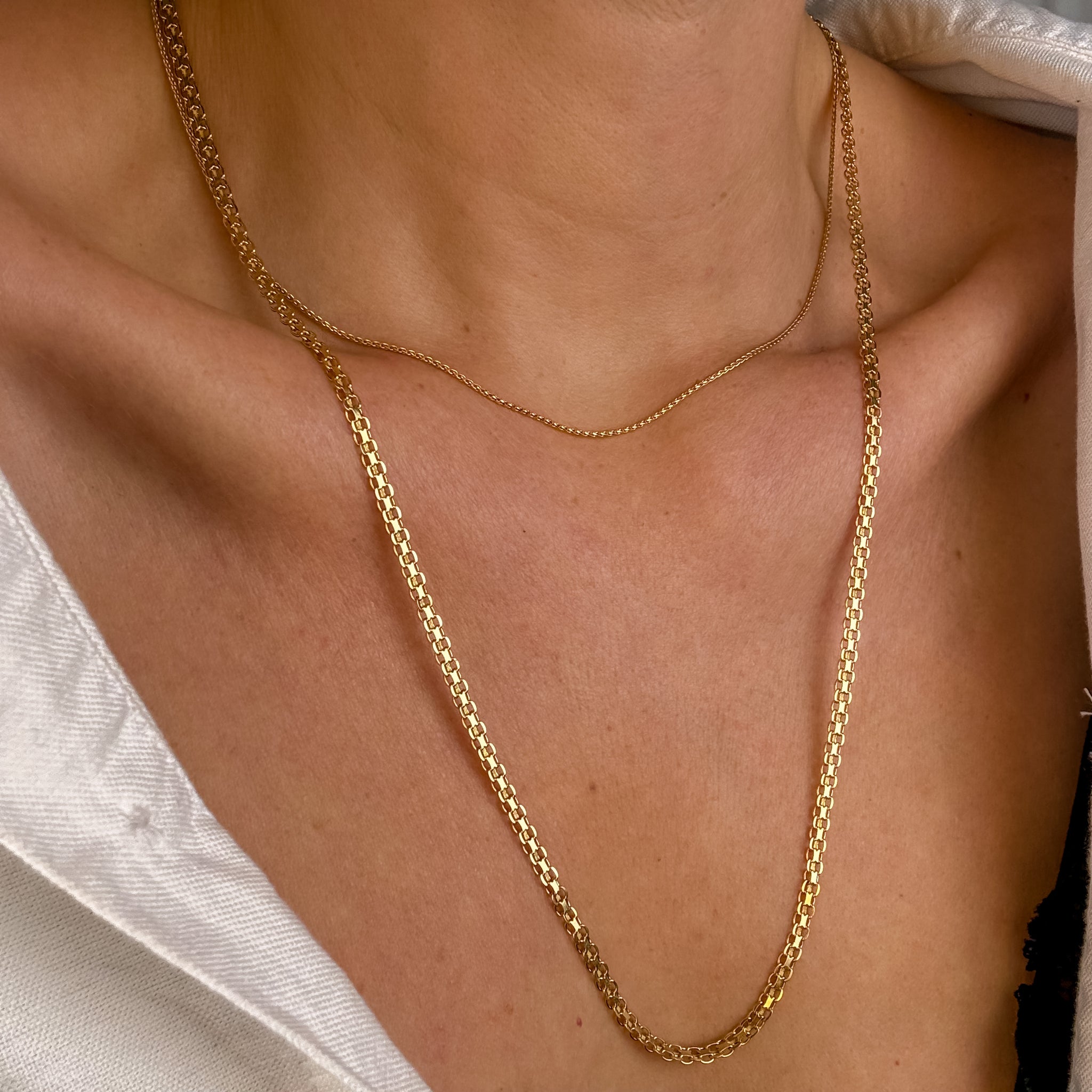 24.5" Fancy Flat Link Chain Necklace