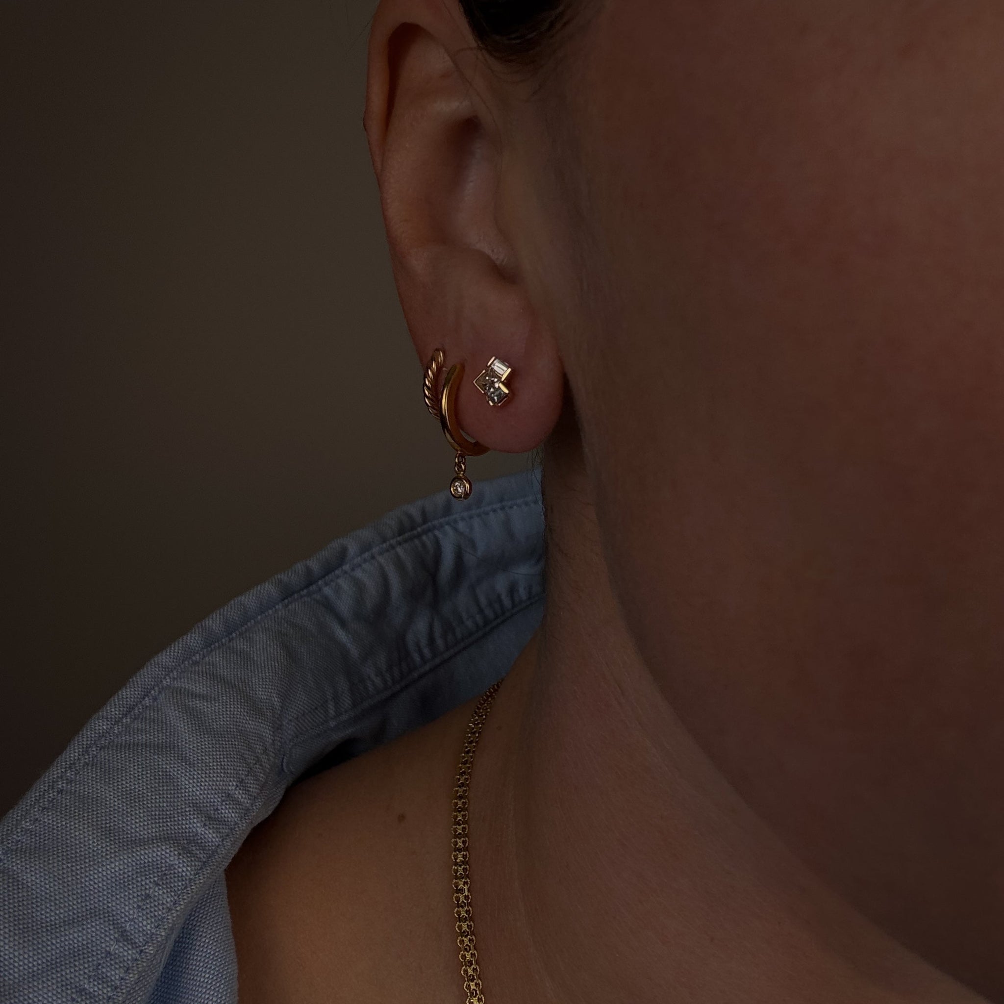 Multi-Baguette Diamond Studs
