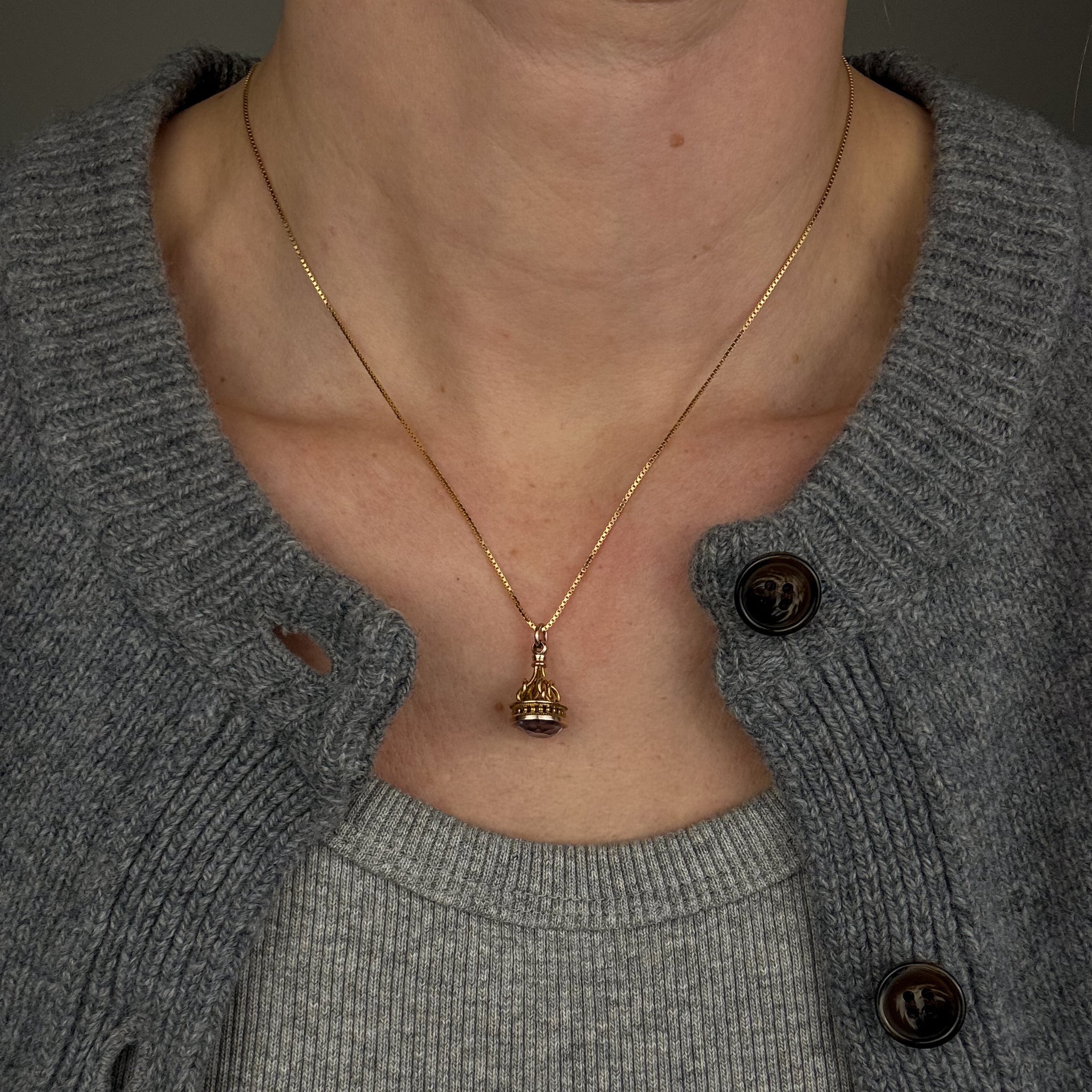 Antique Amethyst Watch Fob