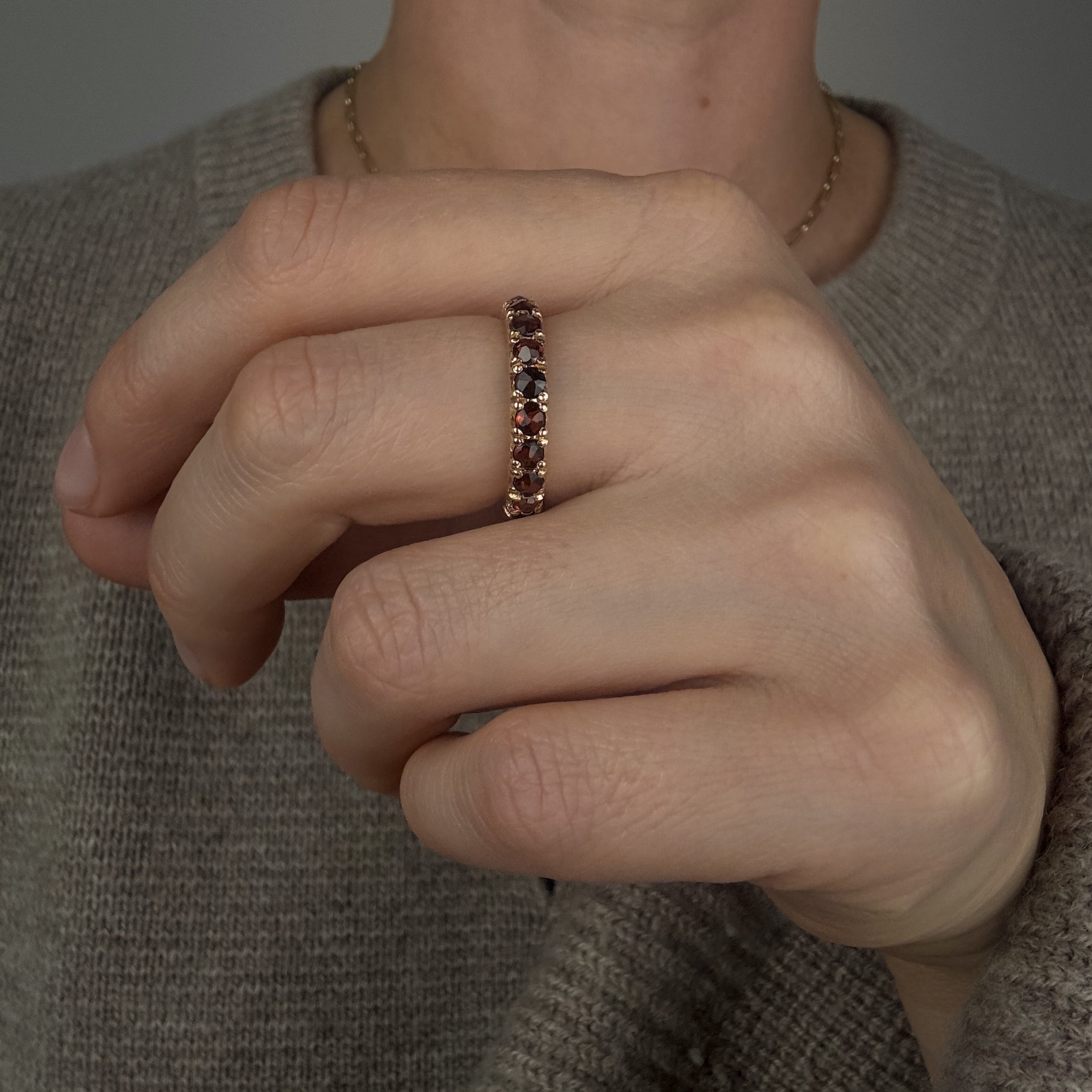 Garnet Eternity Band
