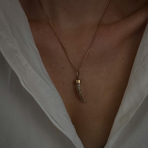 Gold Flake Horn Charm