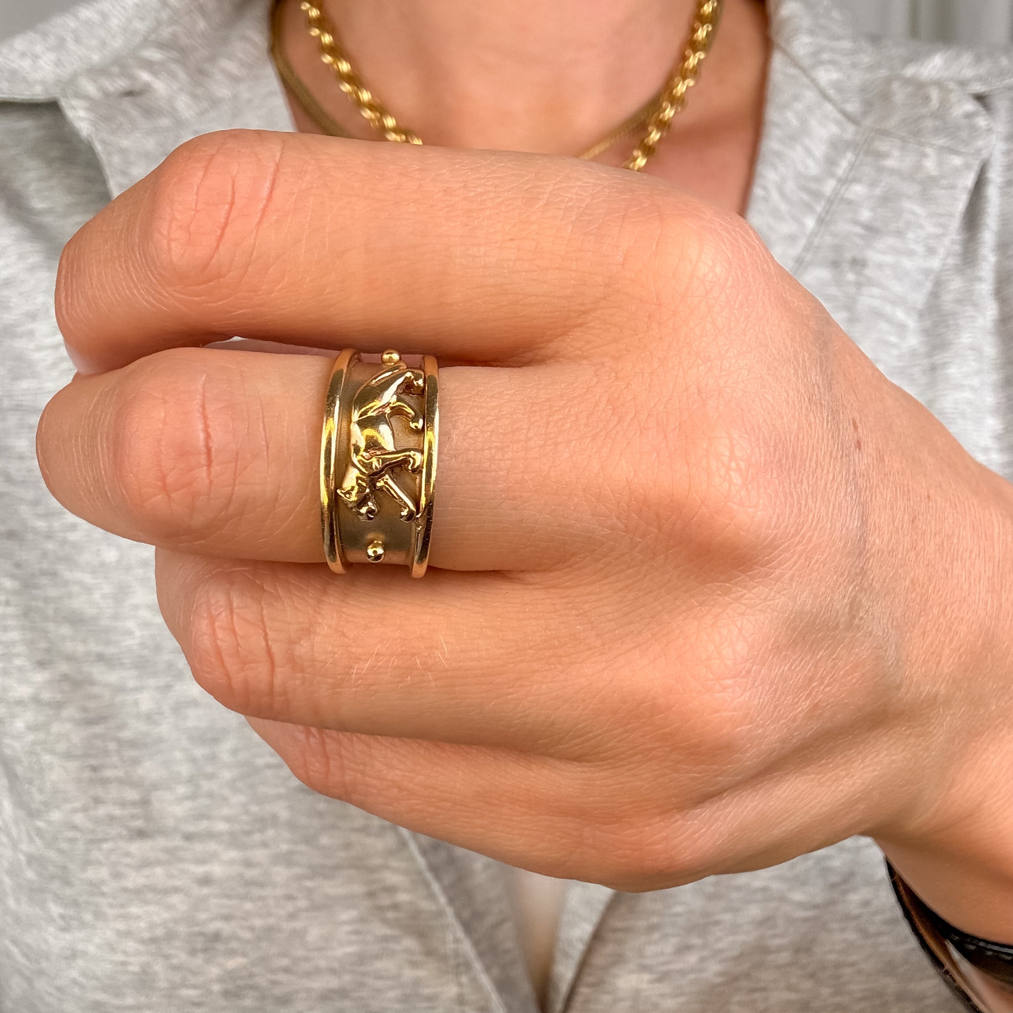 Gold Panther Ring