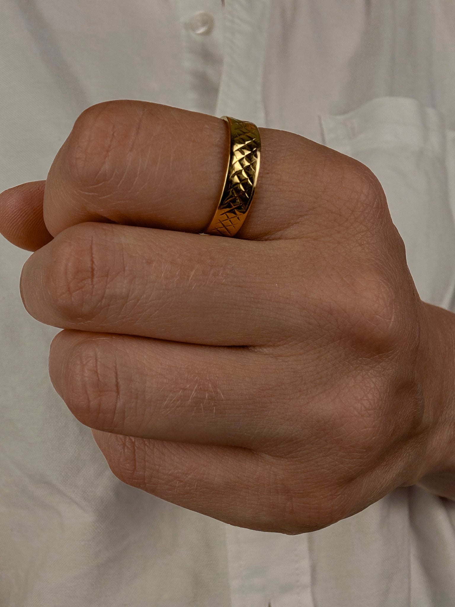 5.5mm Etched Gold Band