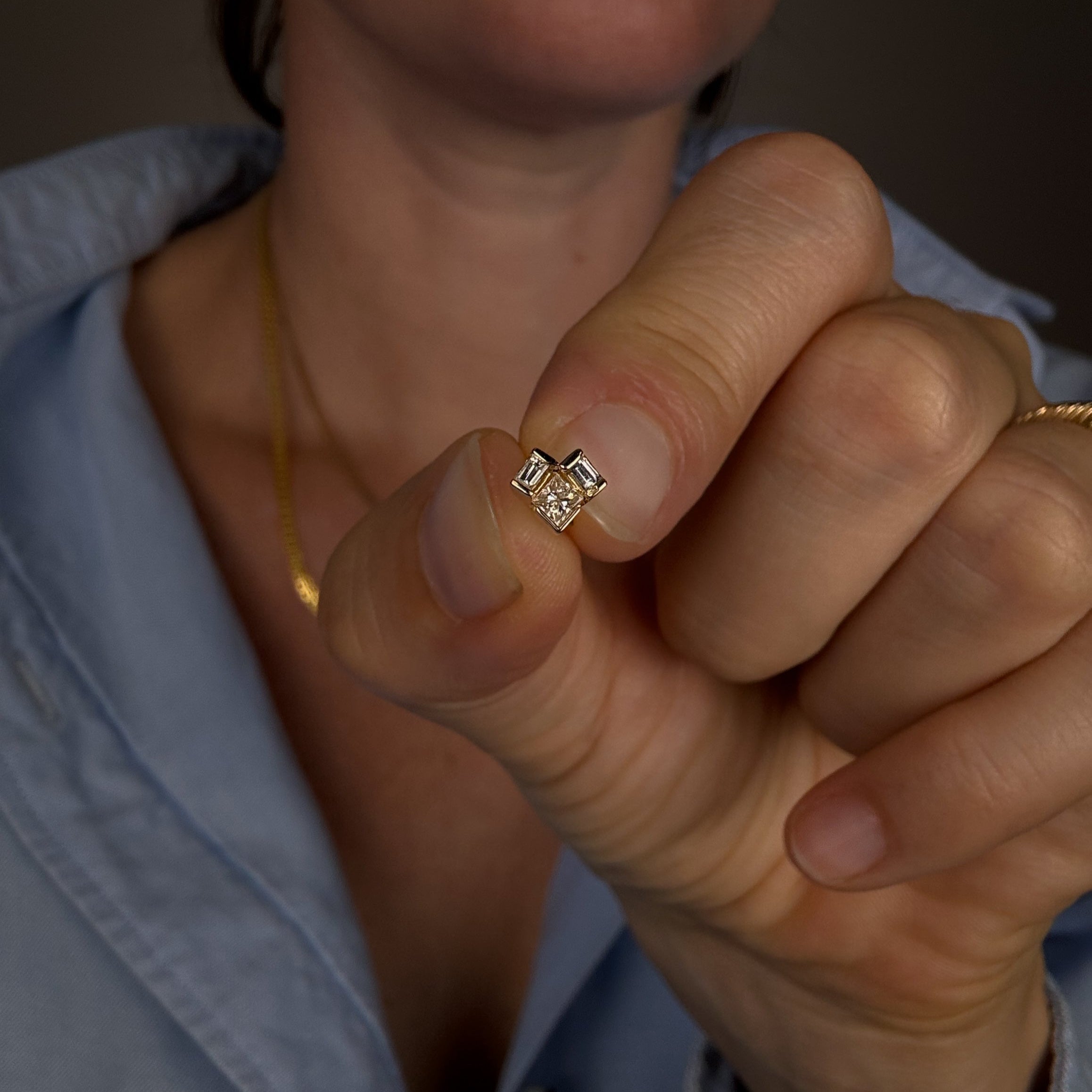 Multi-Baguette Diamond Studs