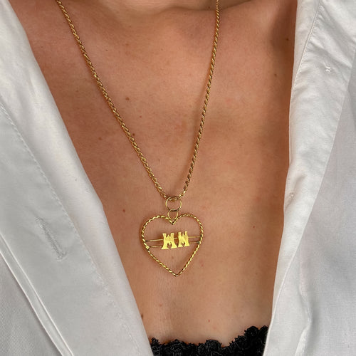 'MM' Heart Pendant