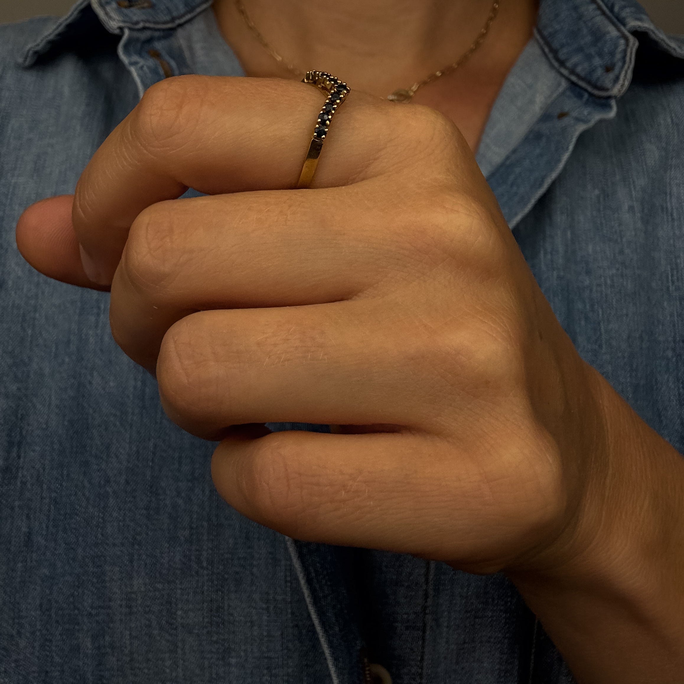 Sapphire Wishbone Ring