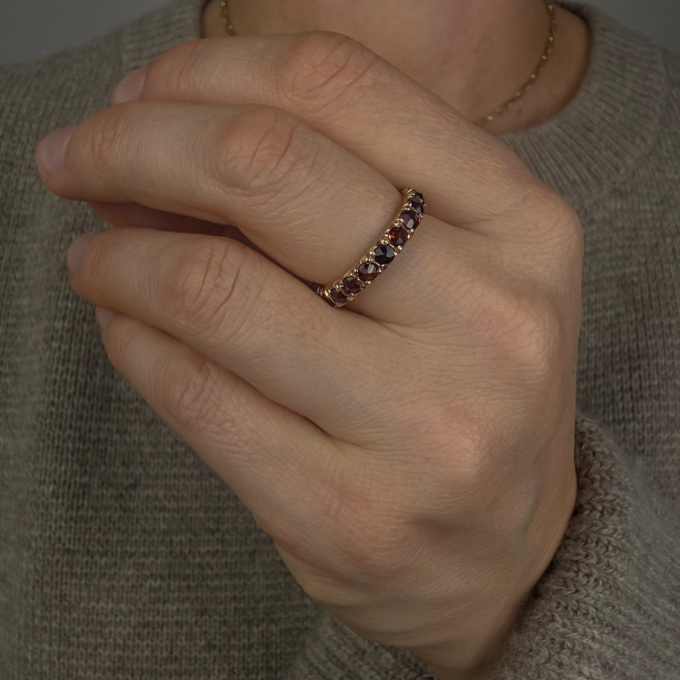 Garnet Eternity Band