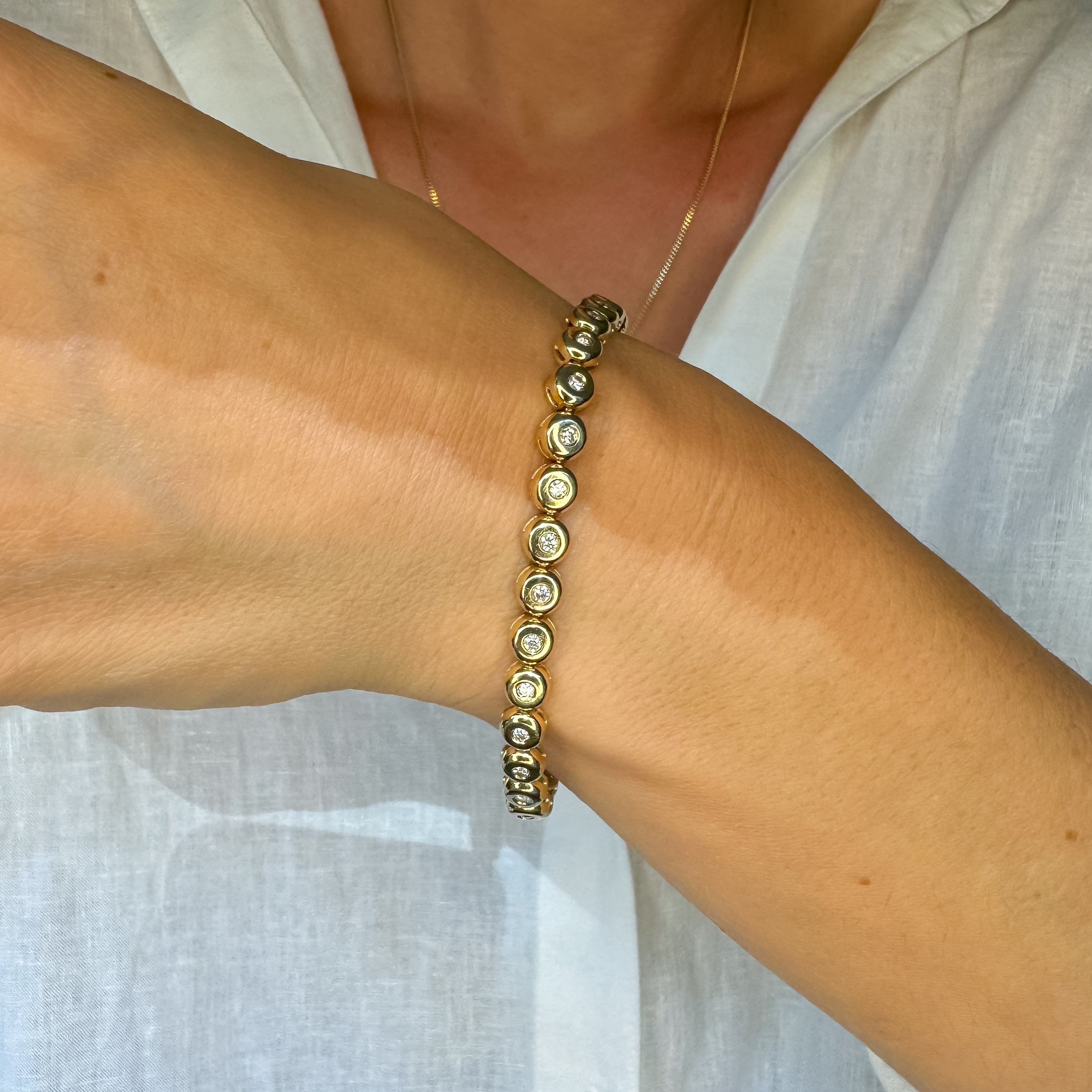 6.5" Bezel Set Diamond Tennis Bracelet