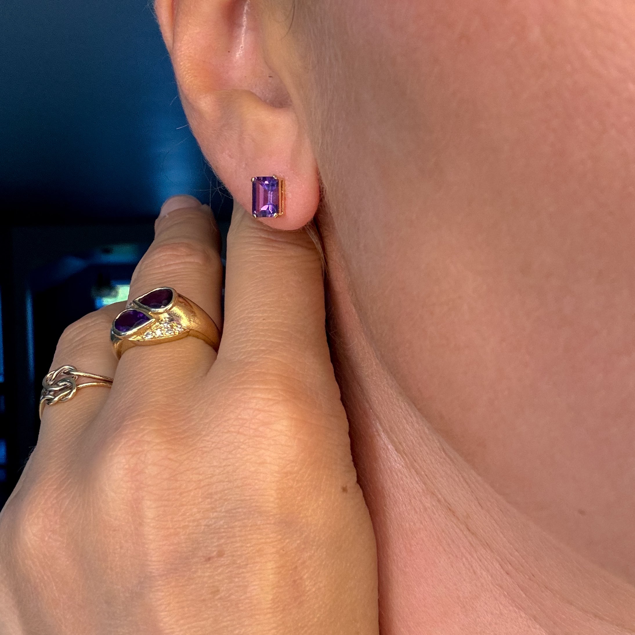 Amethyst Stud Earrings