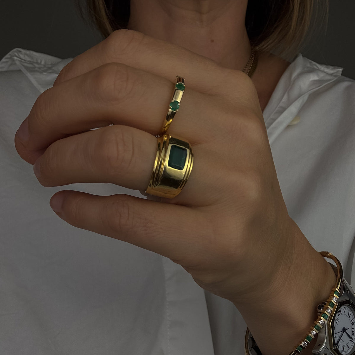 Emerald Solitaire Cigar Band