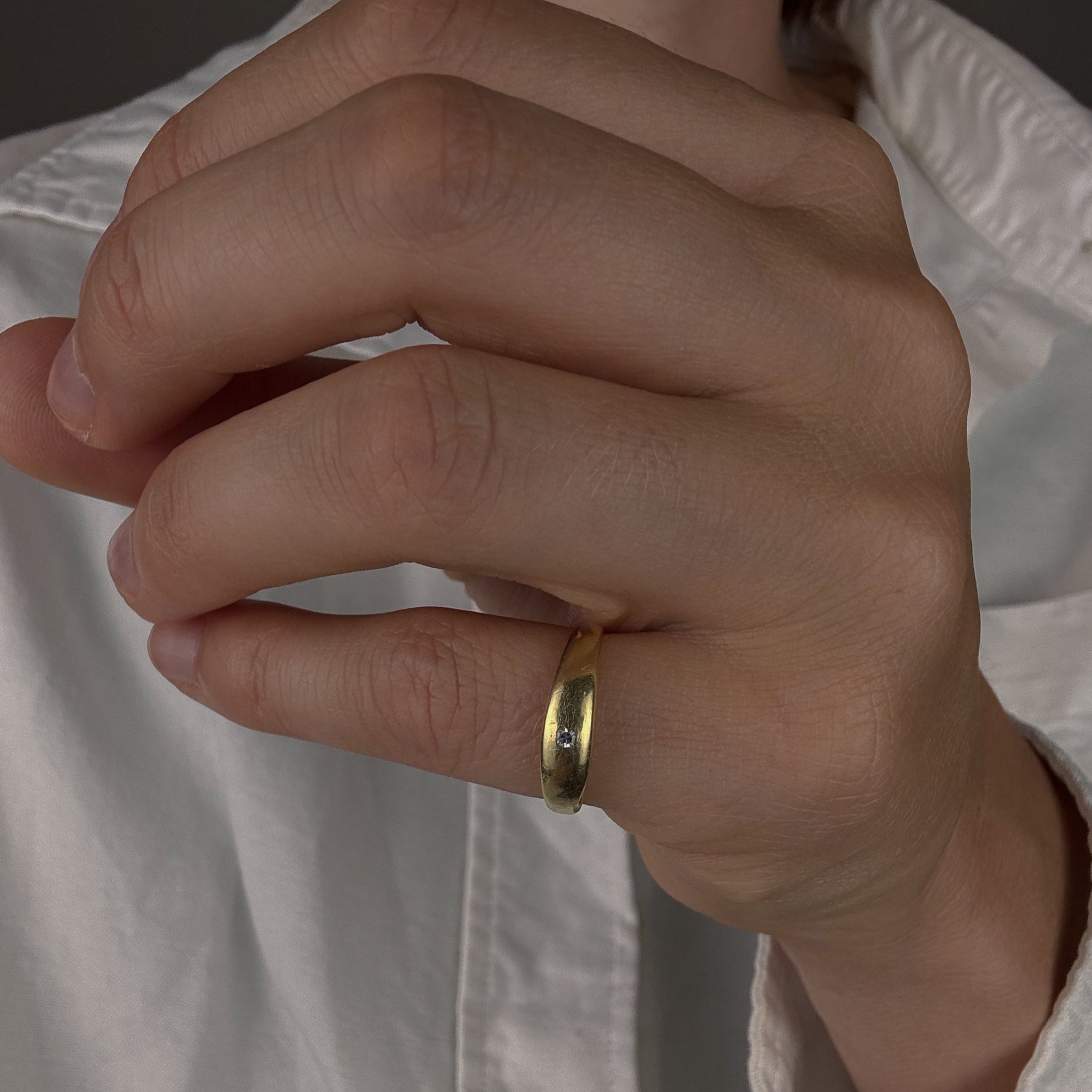 Solid Flush Set Diamond Band