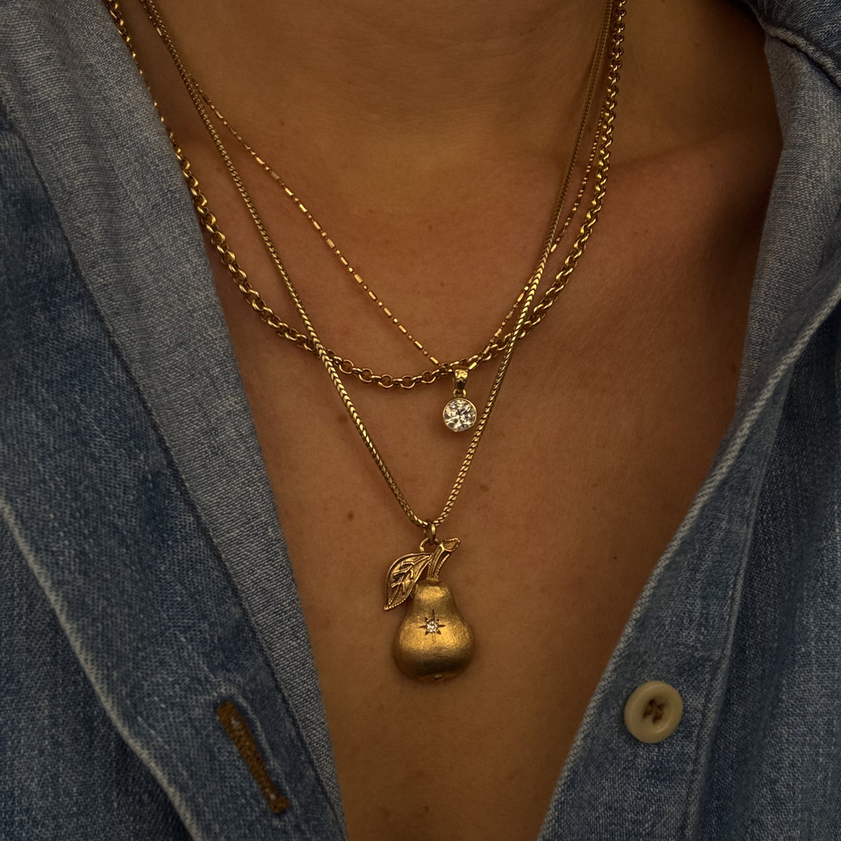 Diamond Apple Pendant
