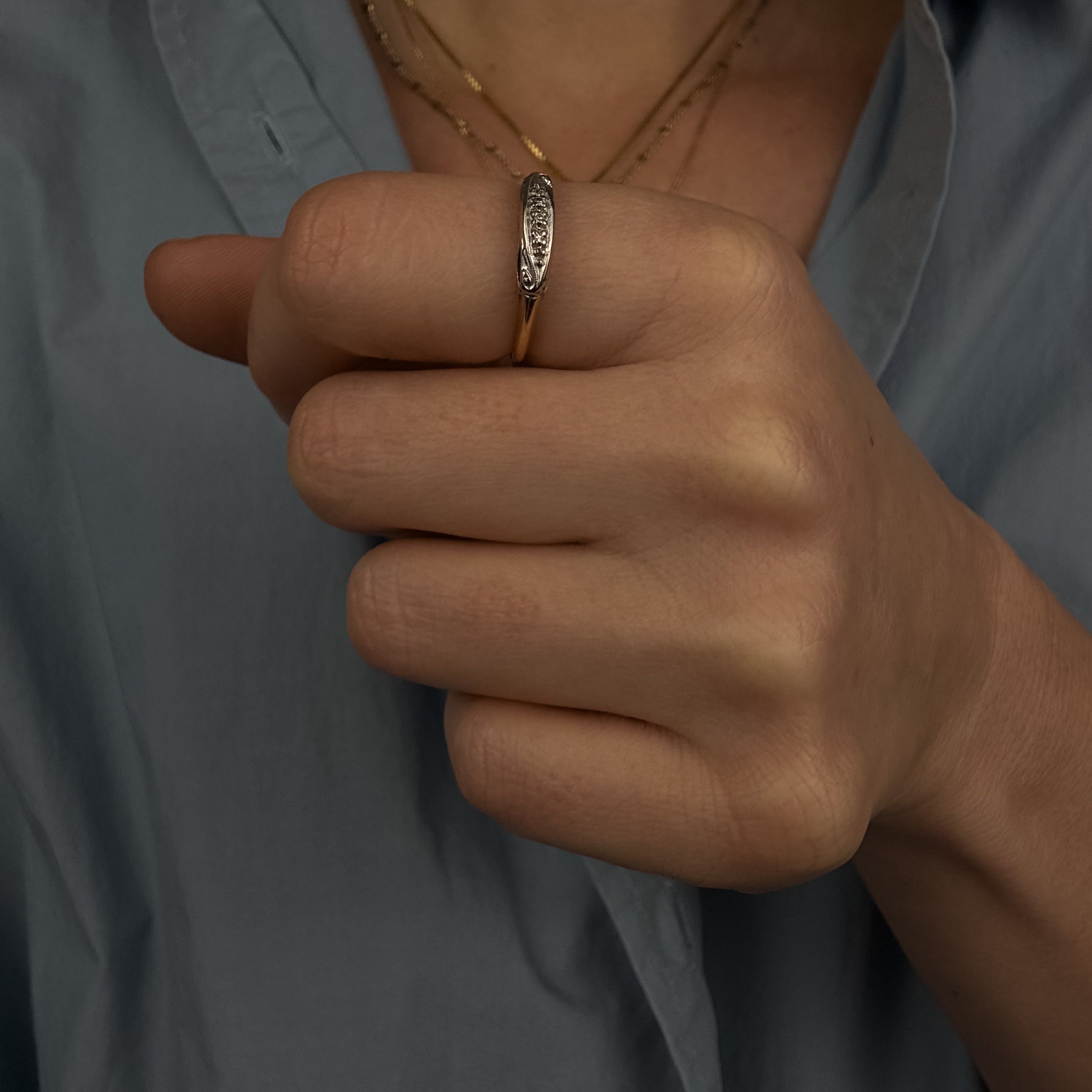 Vintage Diamond Scroll Band