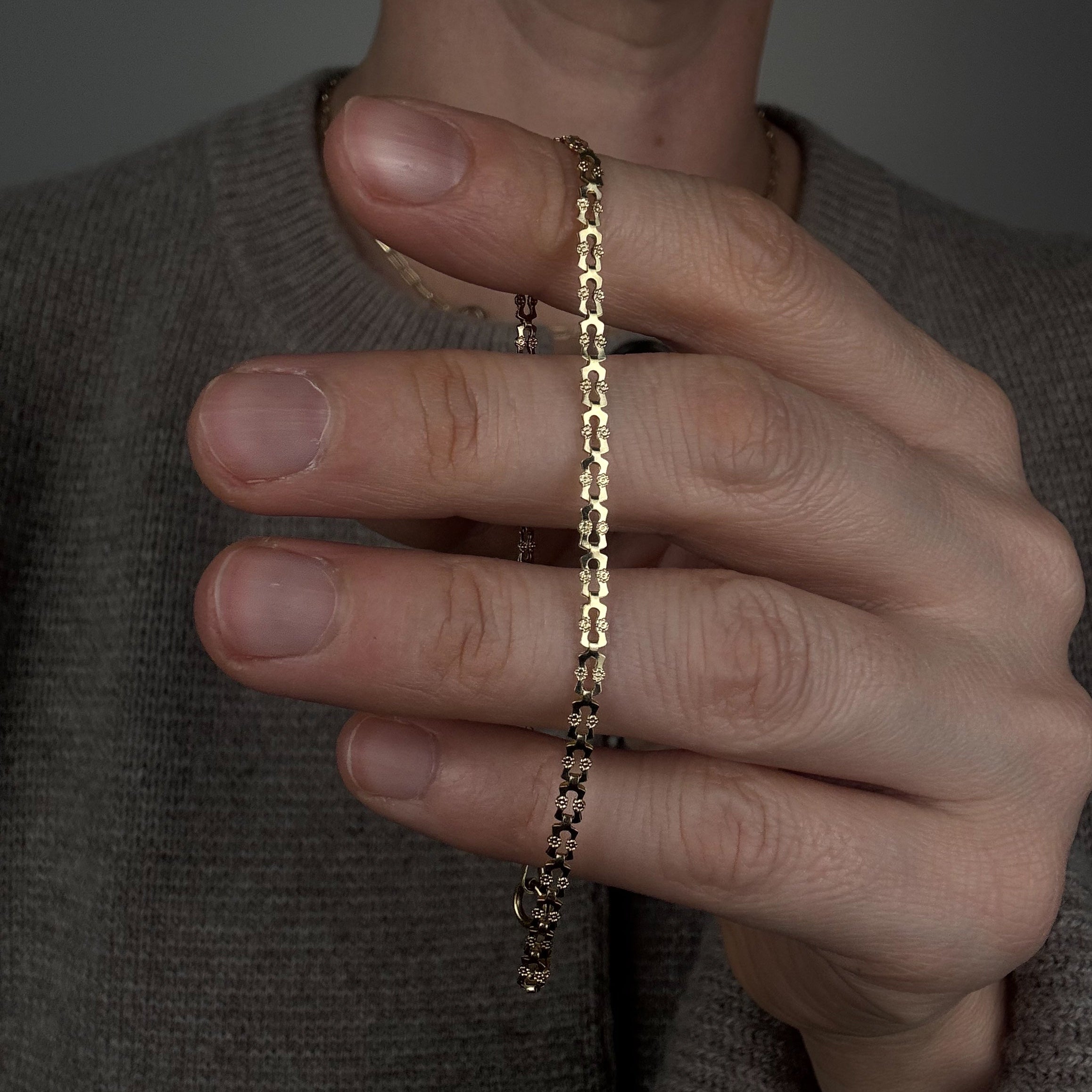 7.5" Forget-Me-Not Gold Bracelet
