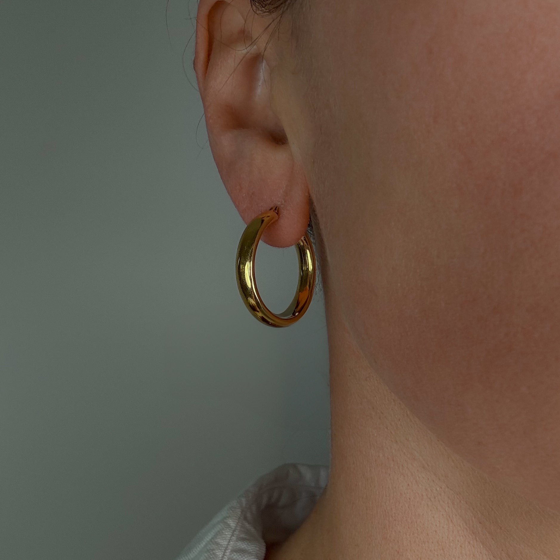 26 mm Buttery Gold Hoop Earrings