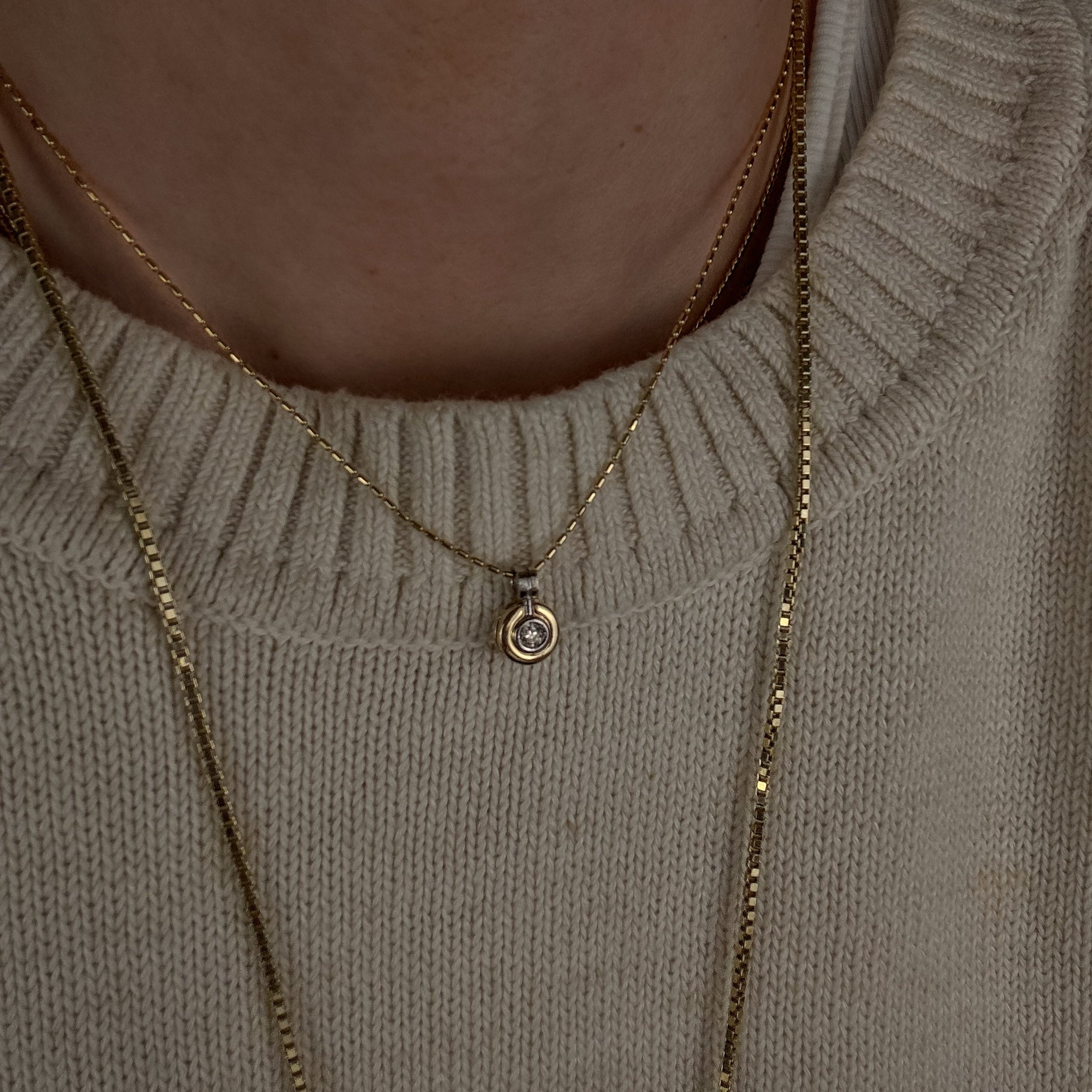 Bezel Set Diamond Pendant