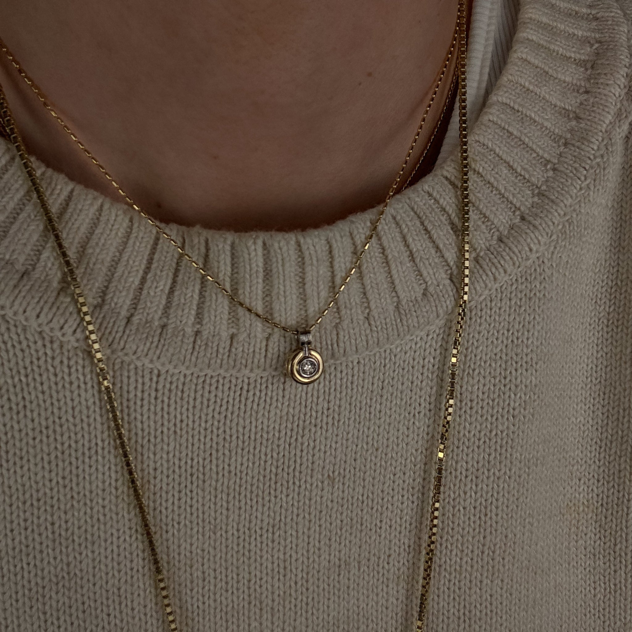 Bezel Set Diamond Pendant