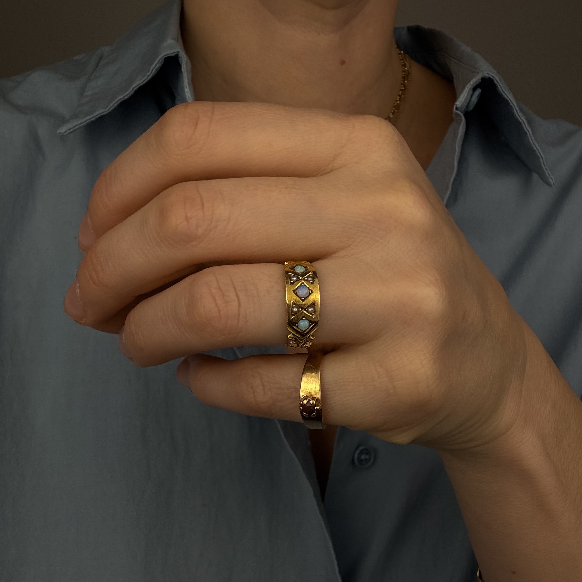 Victorian Opal and Pearl Ring