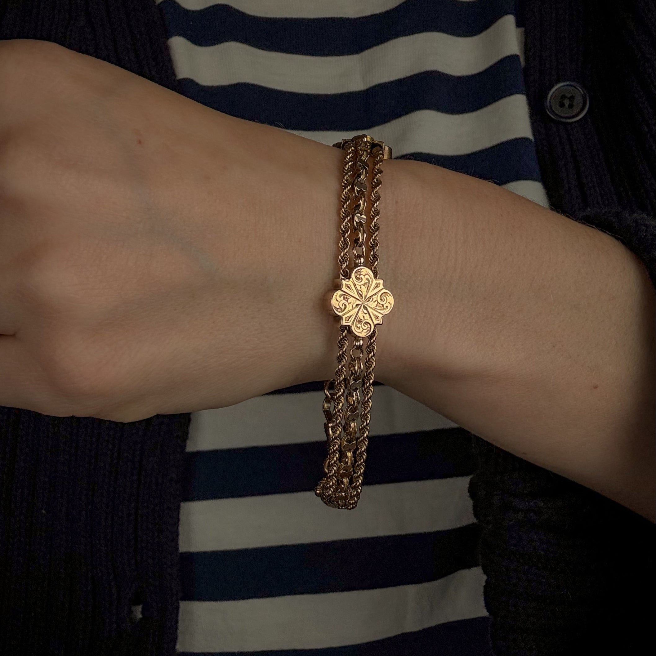 8" Antique Multi-Chain Gold Bracelet