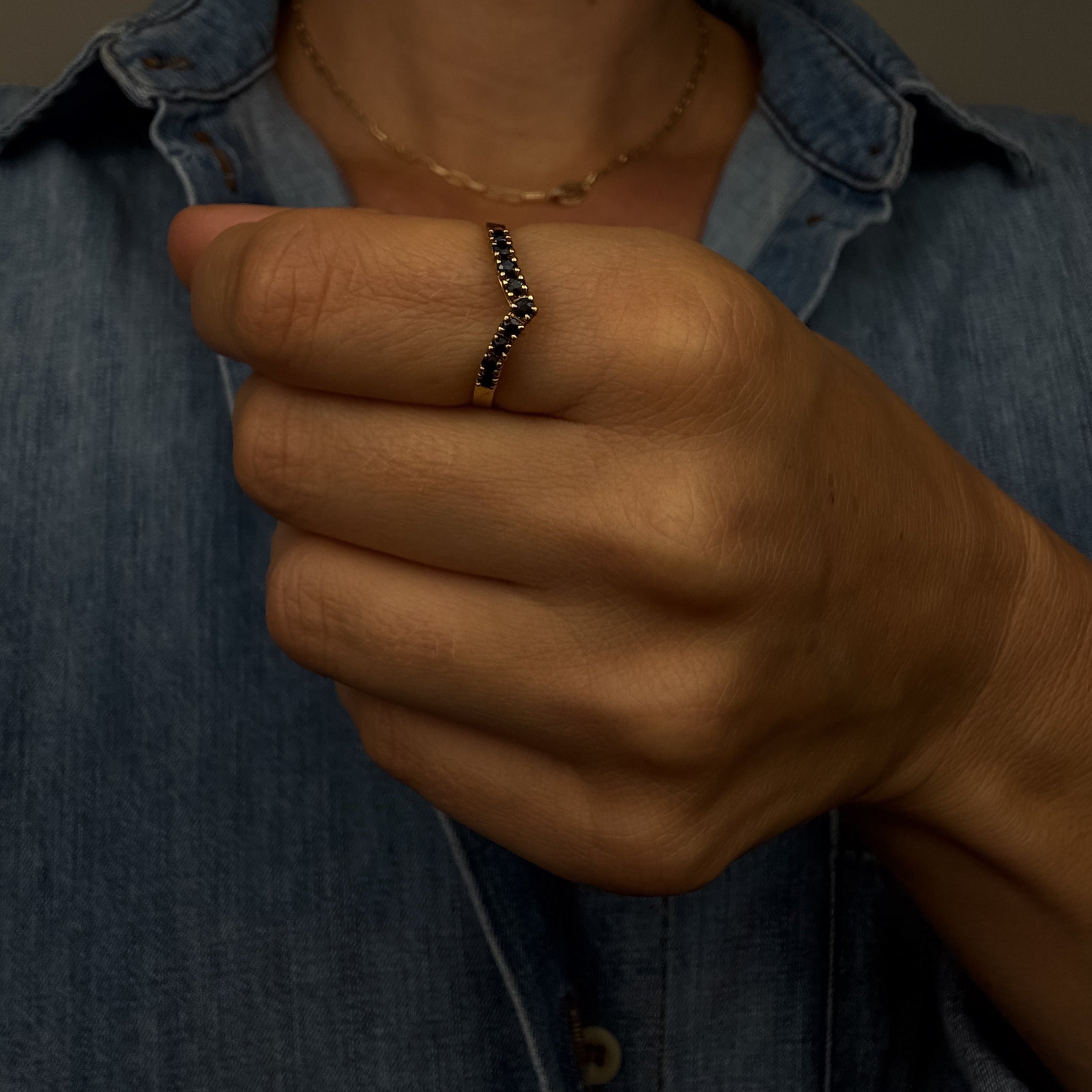 Sapphire Wishbone Ring