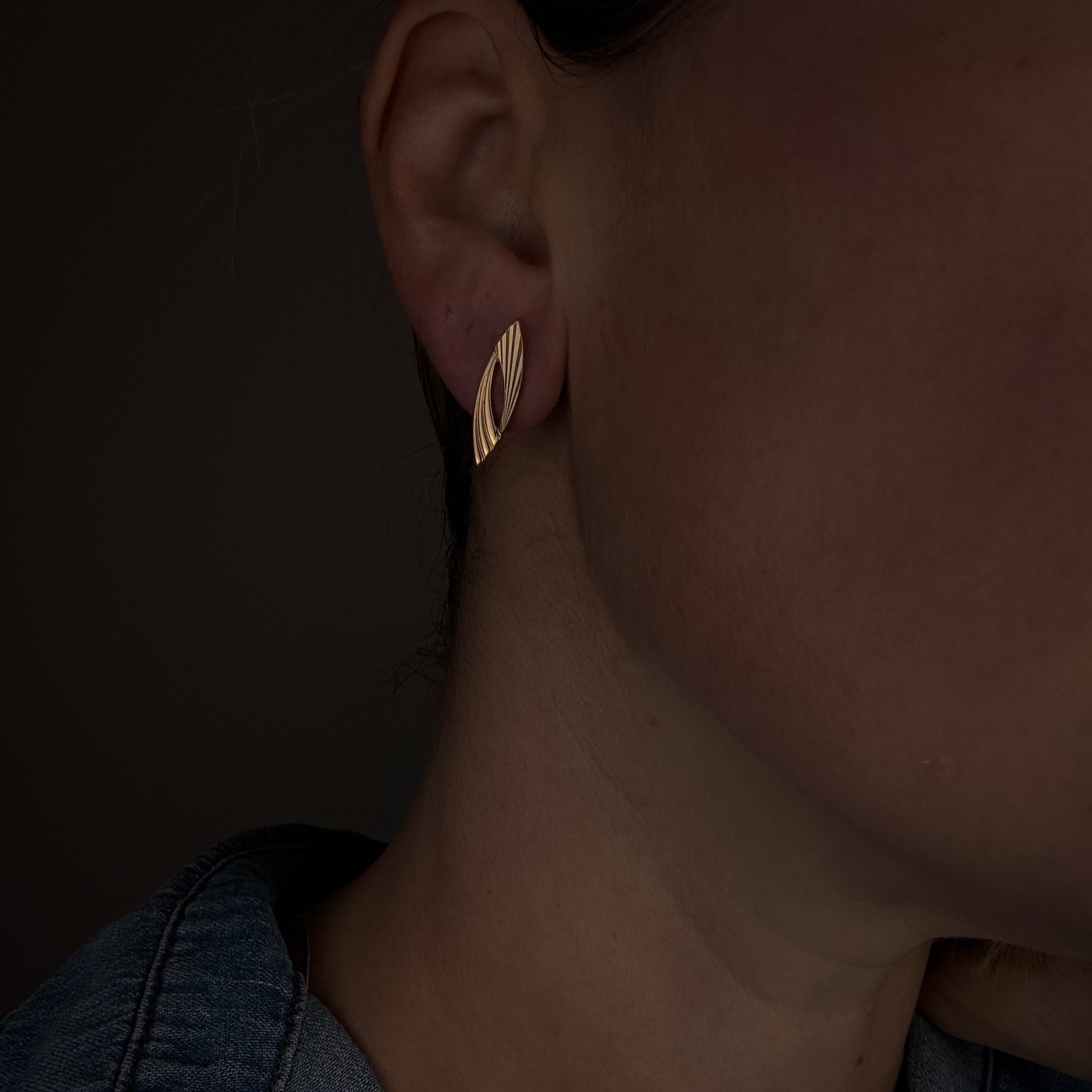 Vintage Gold Marquise Earrings
