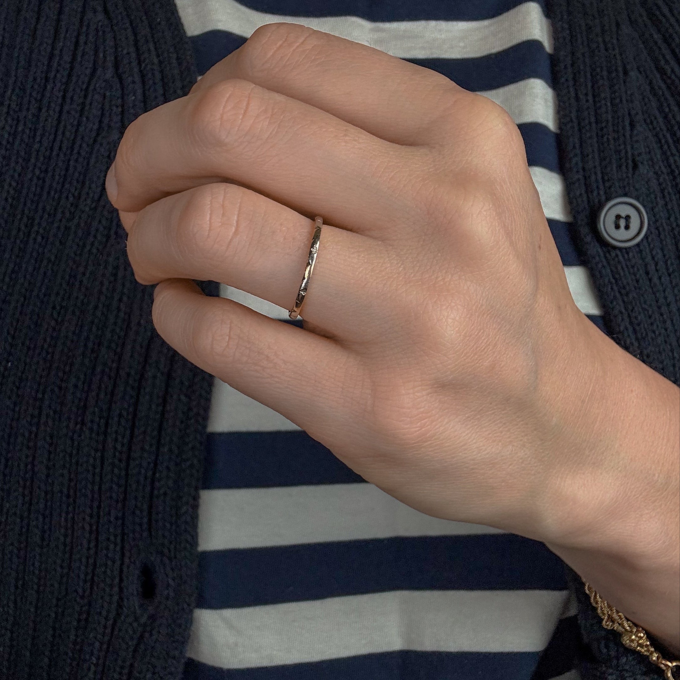Dainty Orange Blossom Gold Band