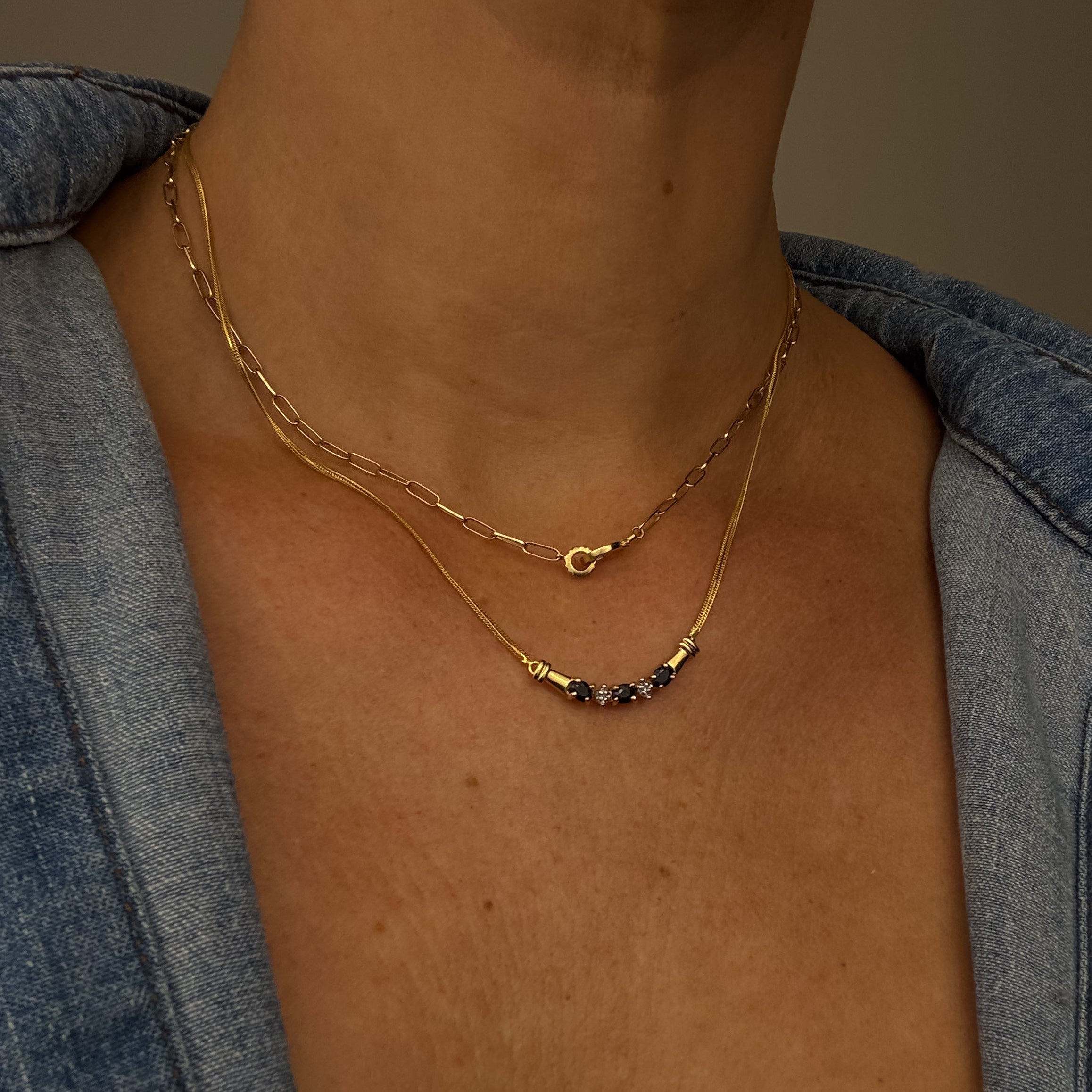 16.75" Sapphire and Diamond Necklace