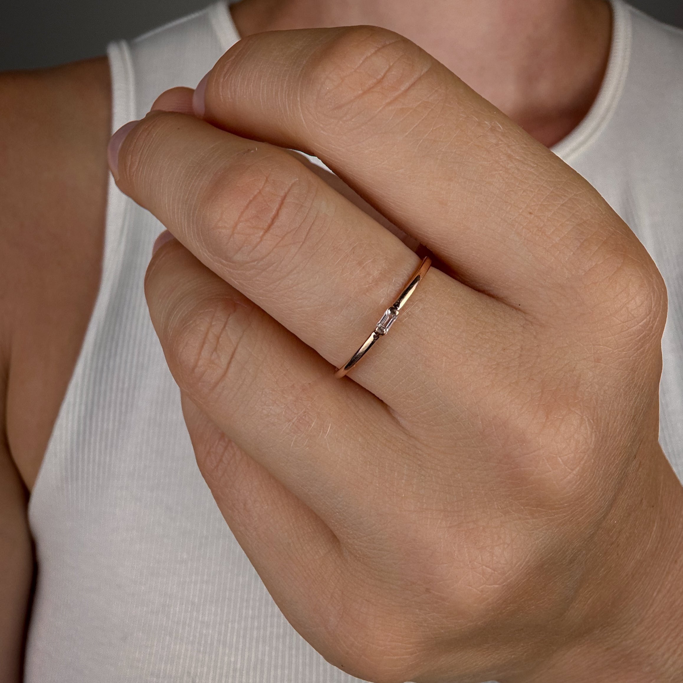 Minimalist Gold Baguette Ring