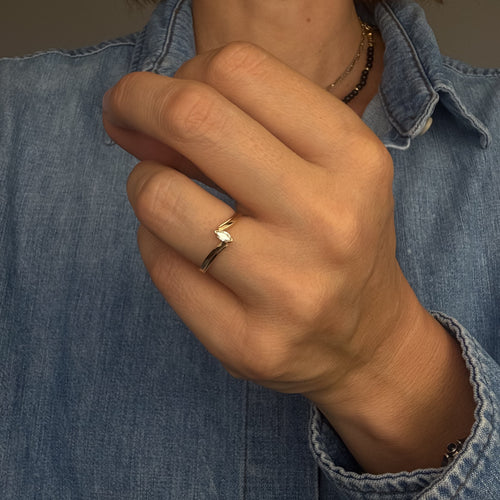 Marquise Diamond Bypass Ring