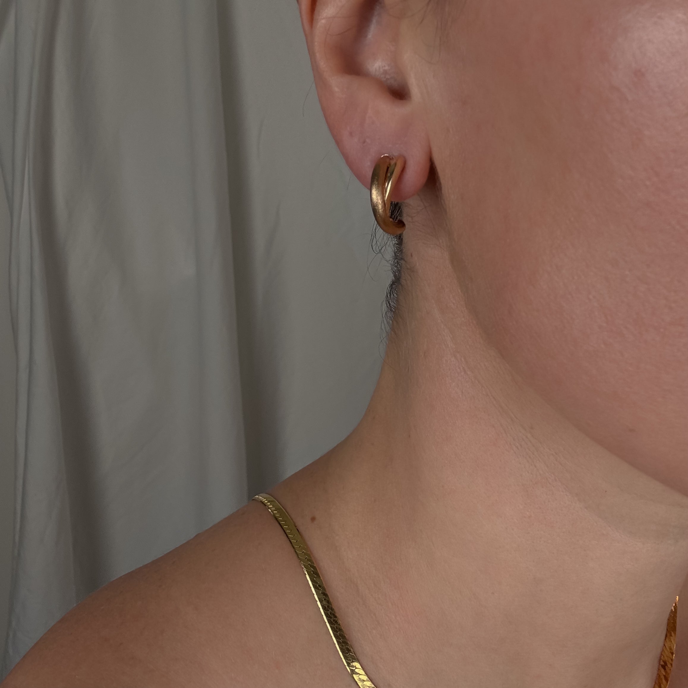 Twisted Gold Half Hoops