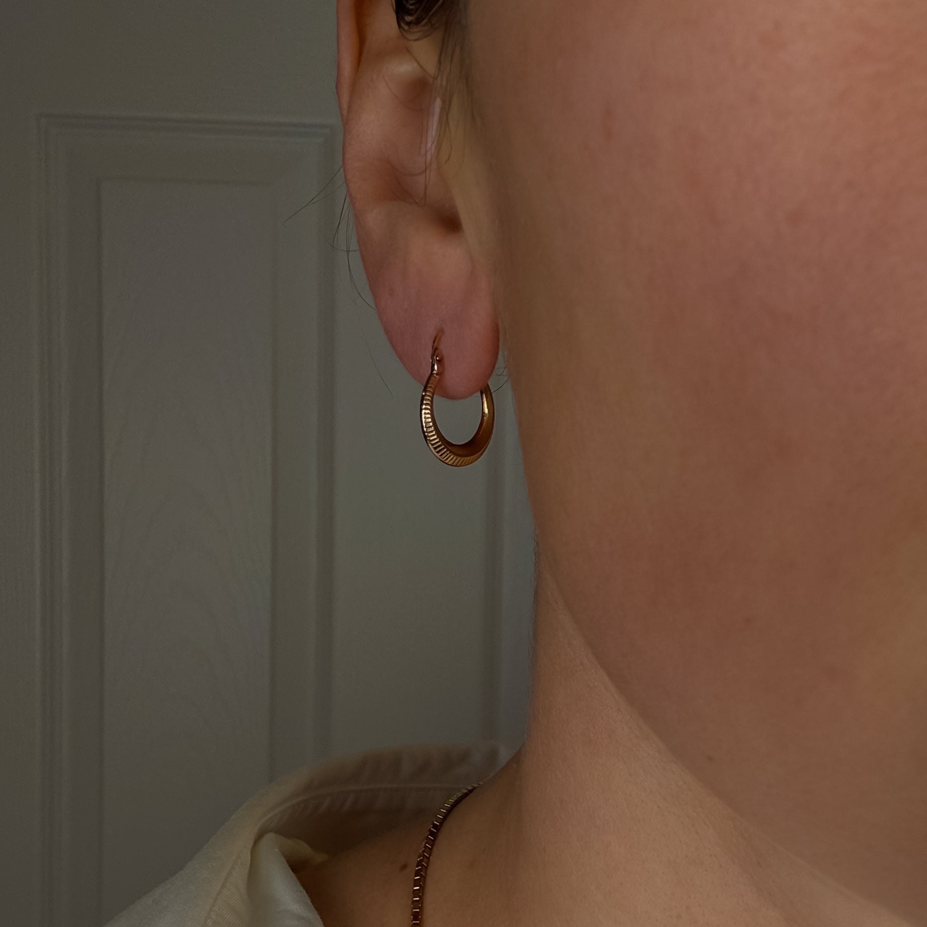 Dainty Drop Gold Hoops