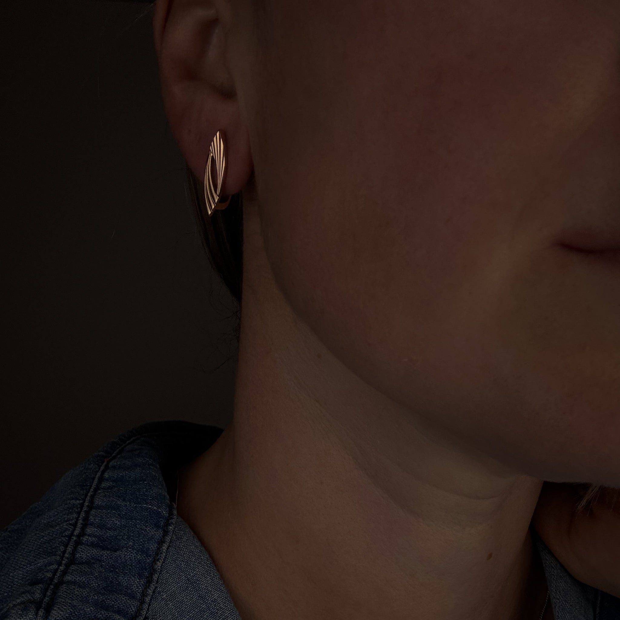 Vintage Gold Marquise Earrings