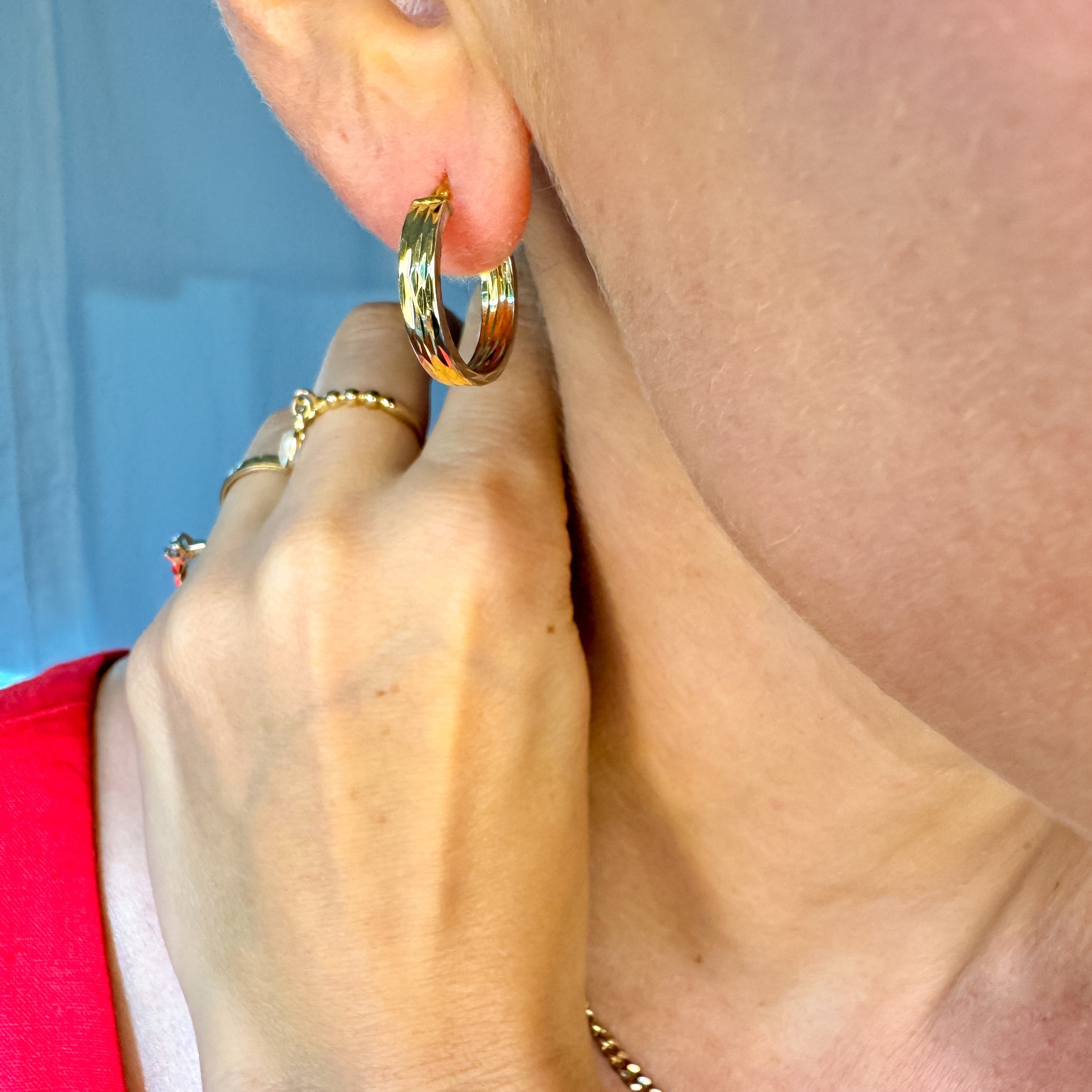 20 mm Sparking Two-Tone Gold Hoops