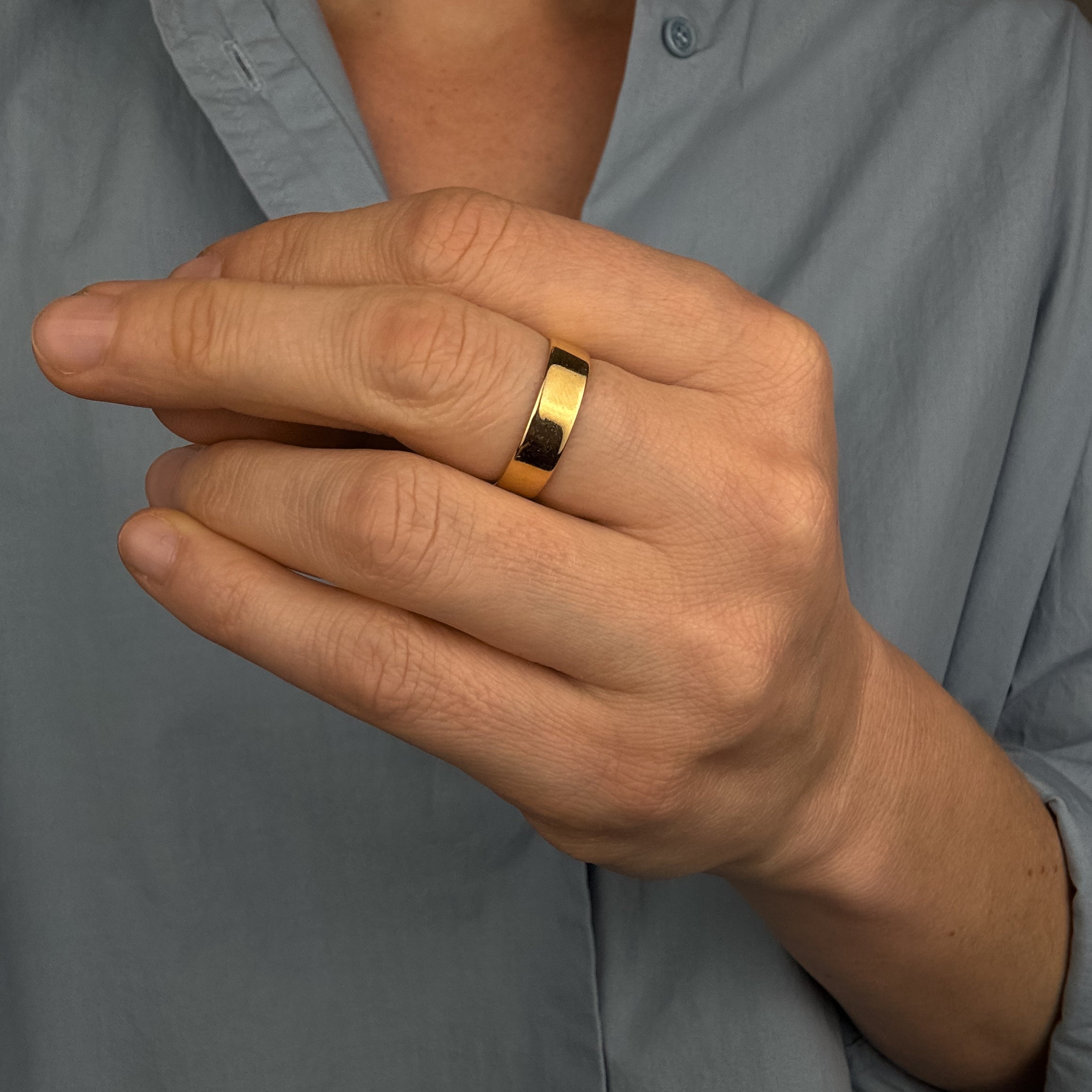 5mm Flat Edge Gold Band