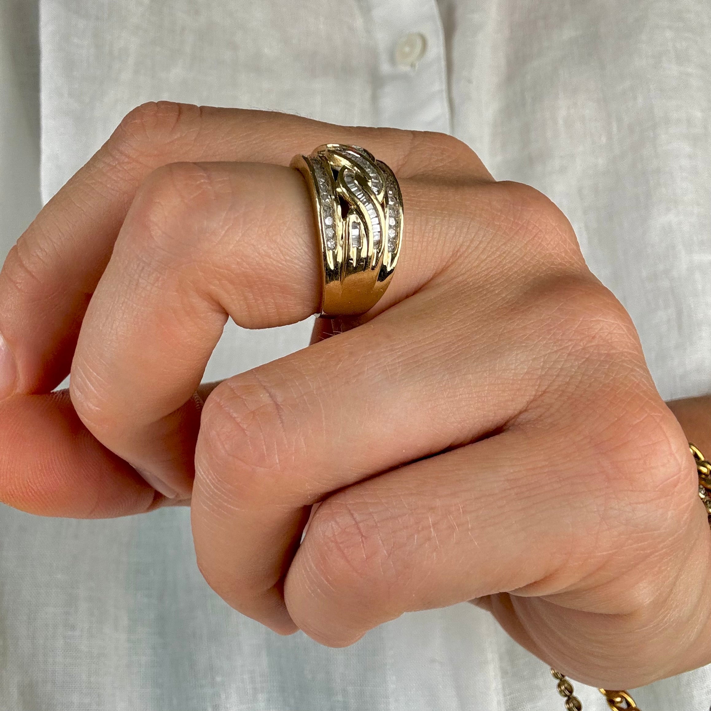 vintage Diamond Wave Band