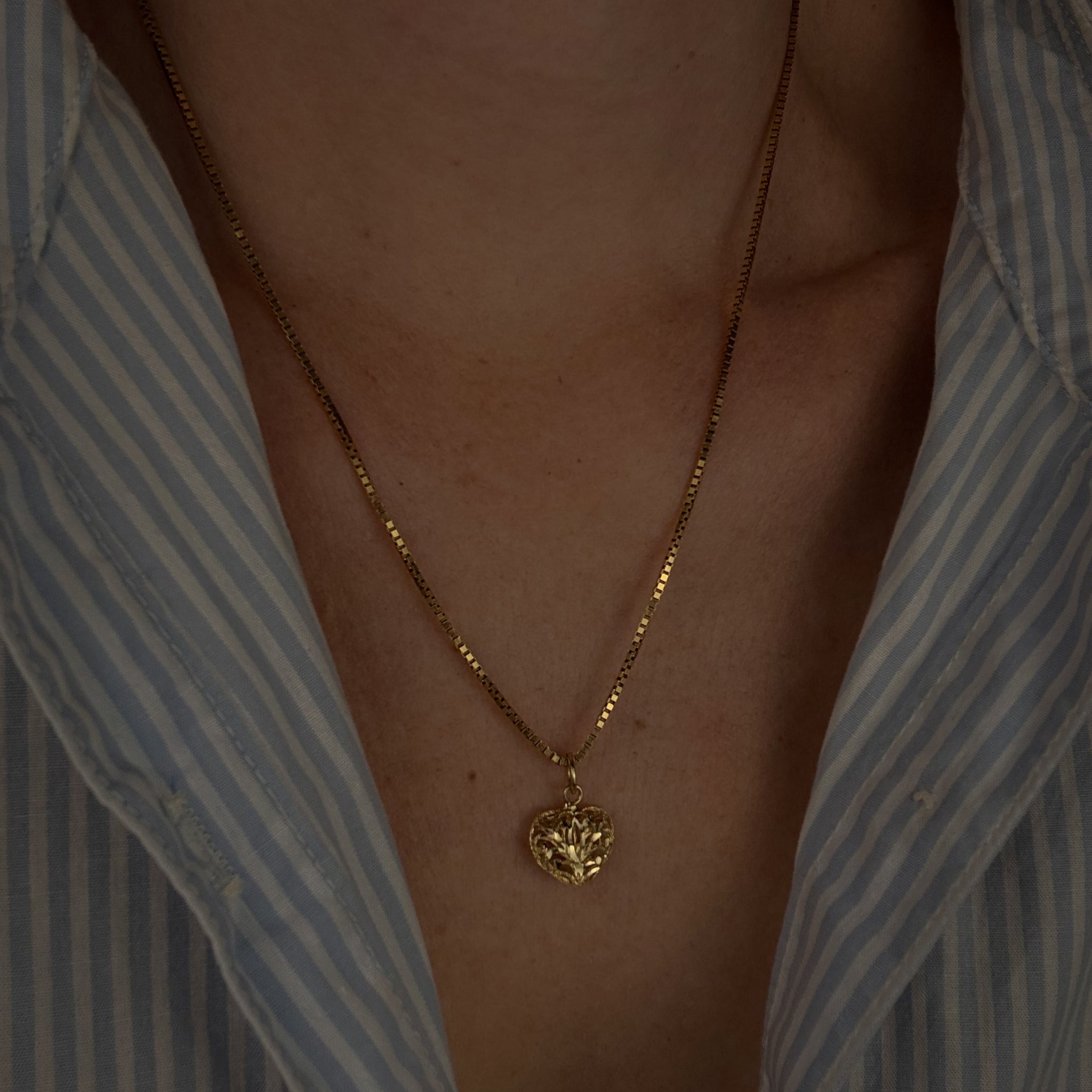 Ornate Hollow Heart Pendant