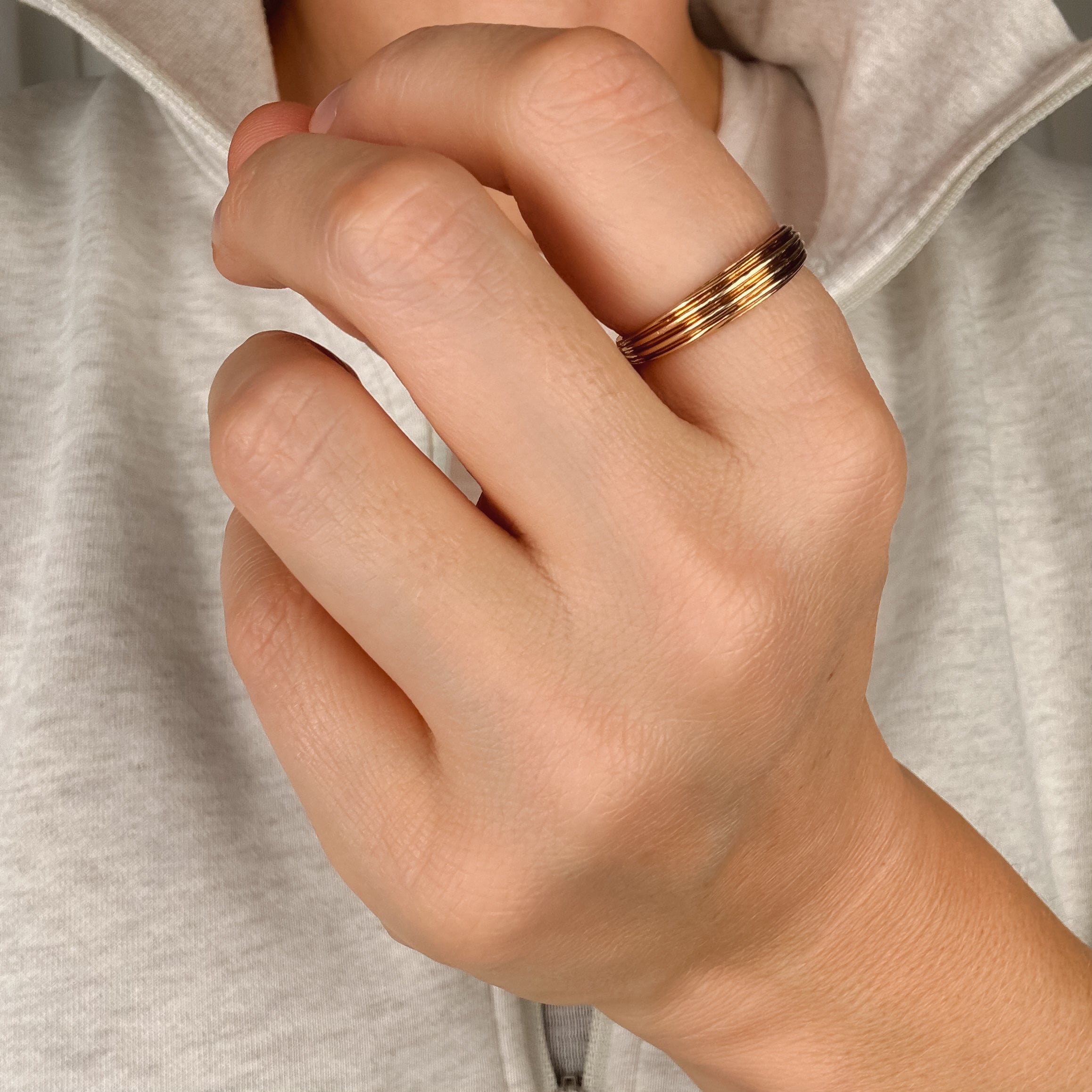 Stacked Style Gold Band