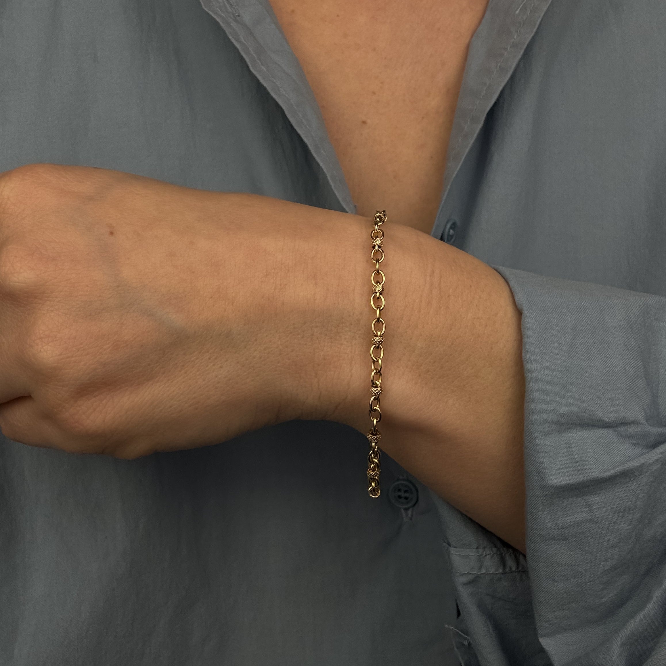 7" Rolo & Bead Bracelet