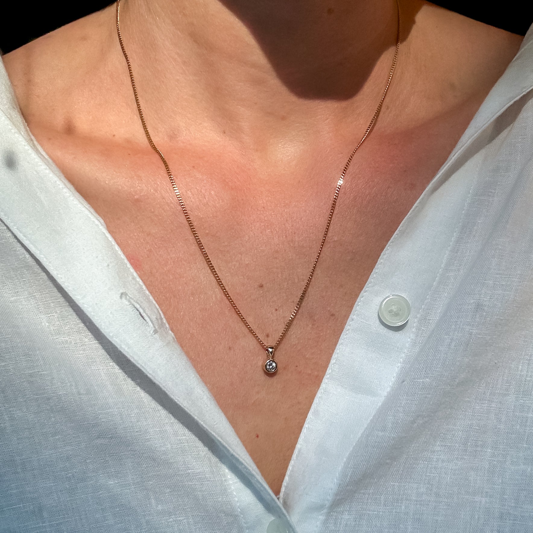Bezel Set Diamond Pendant