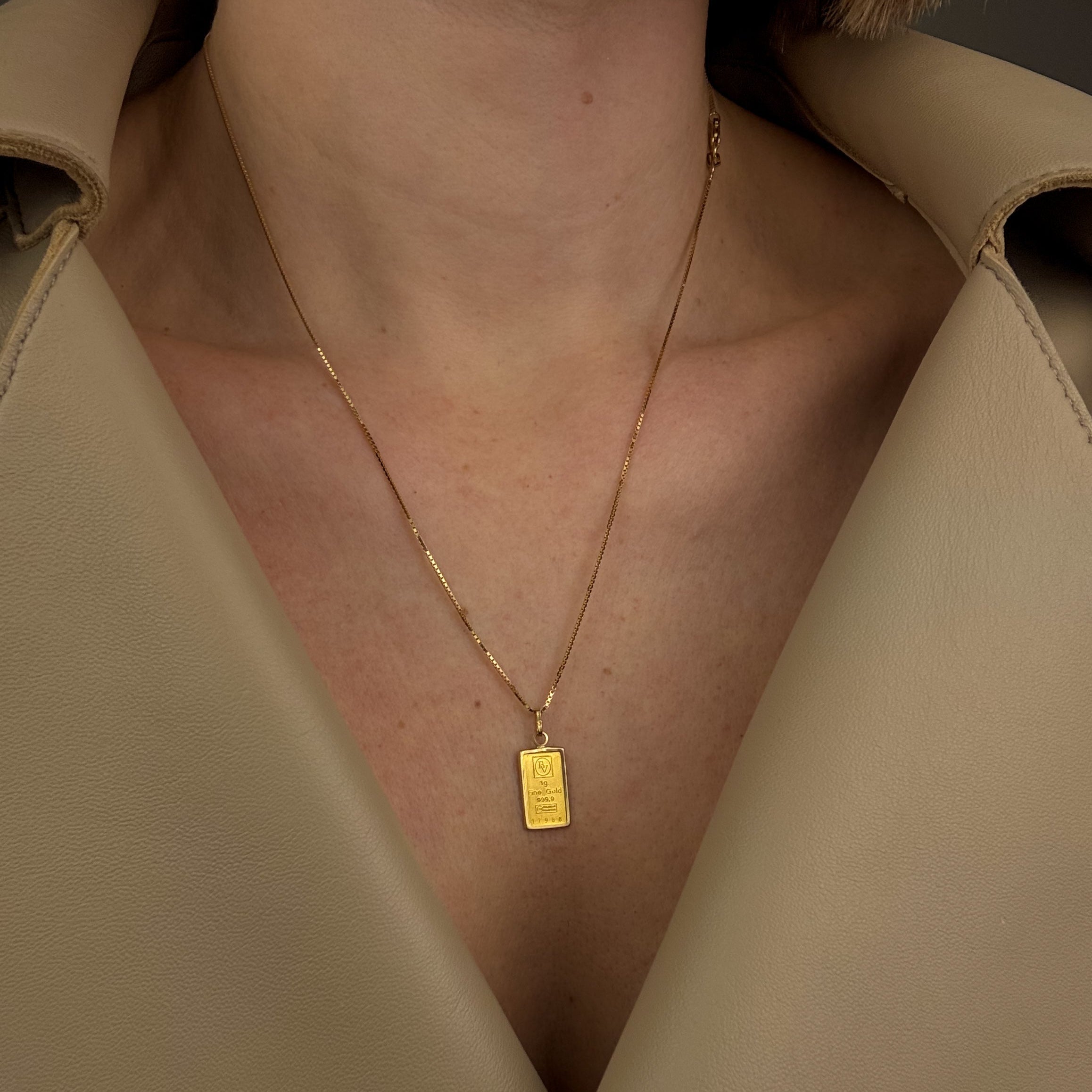 1g Fine Gold Ingot Pendant