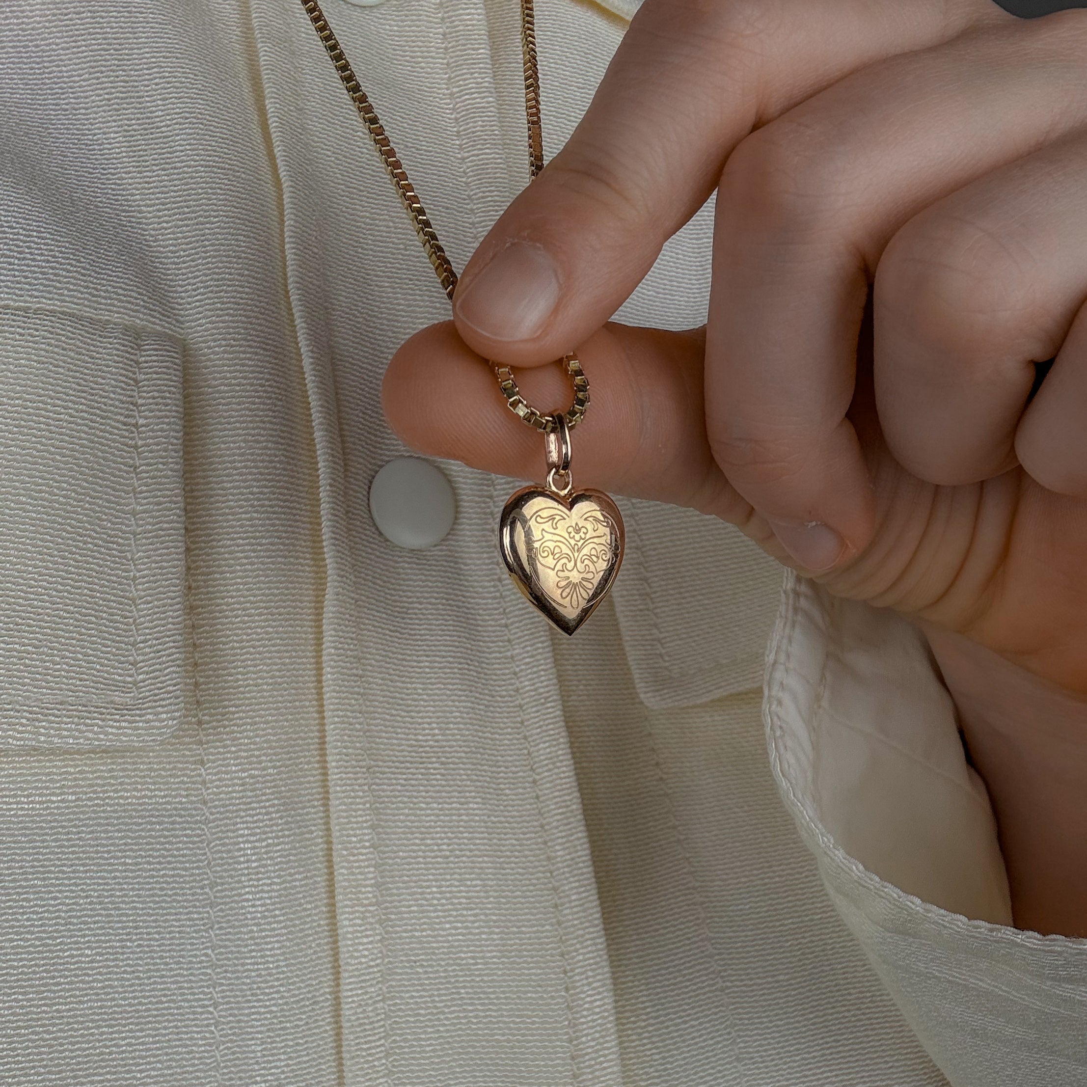 Heart Charm with Ornate Detail