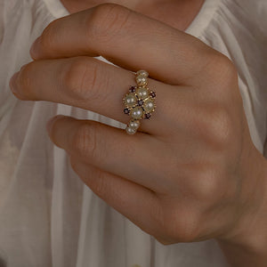 Regal Pearl and Ruby Ring
