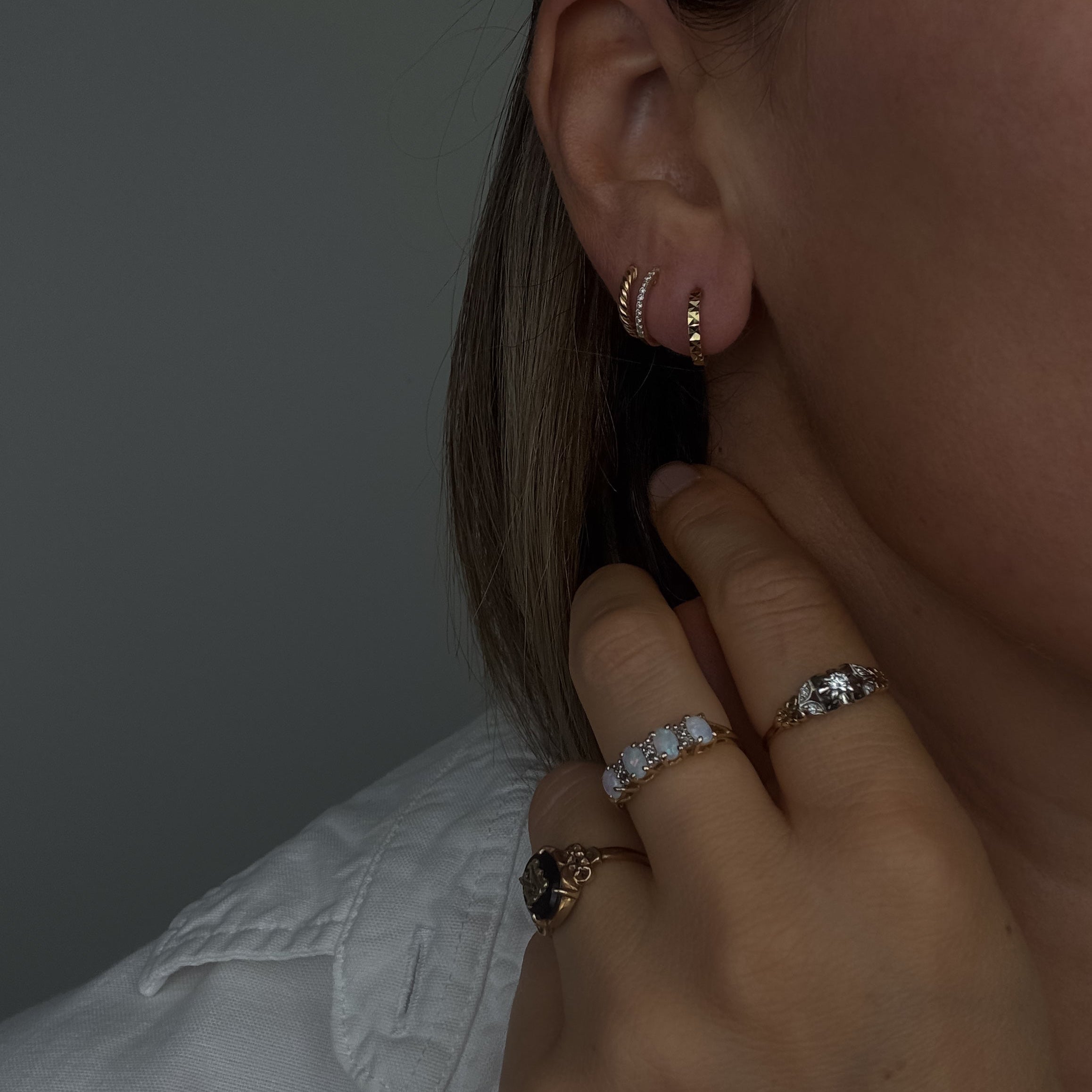 11mm Diamond Cut Huggies