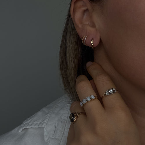 11mm Diamond Cut Huggies