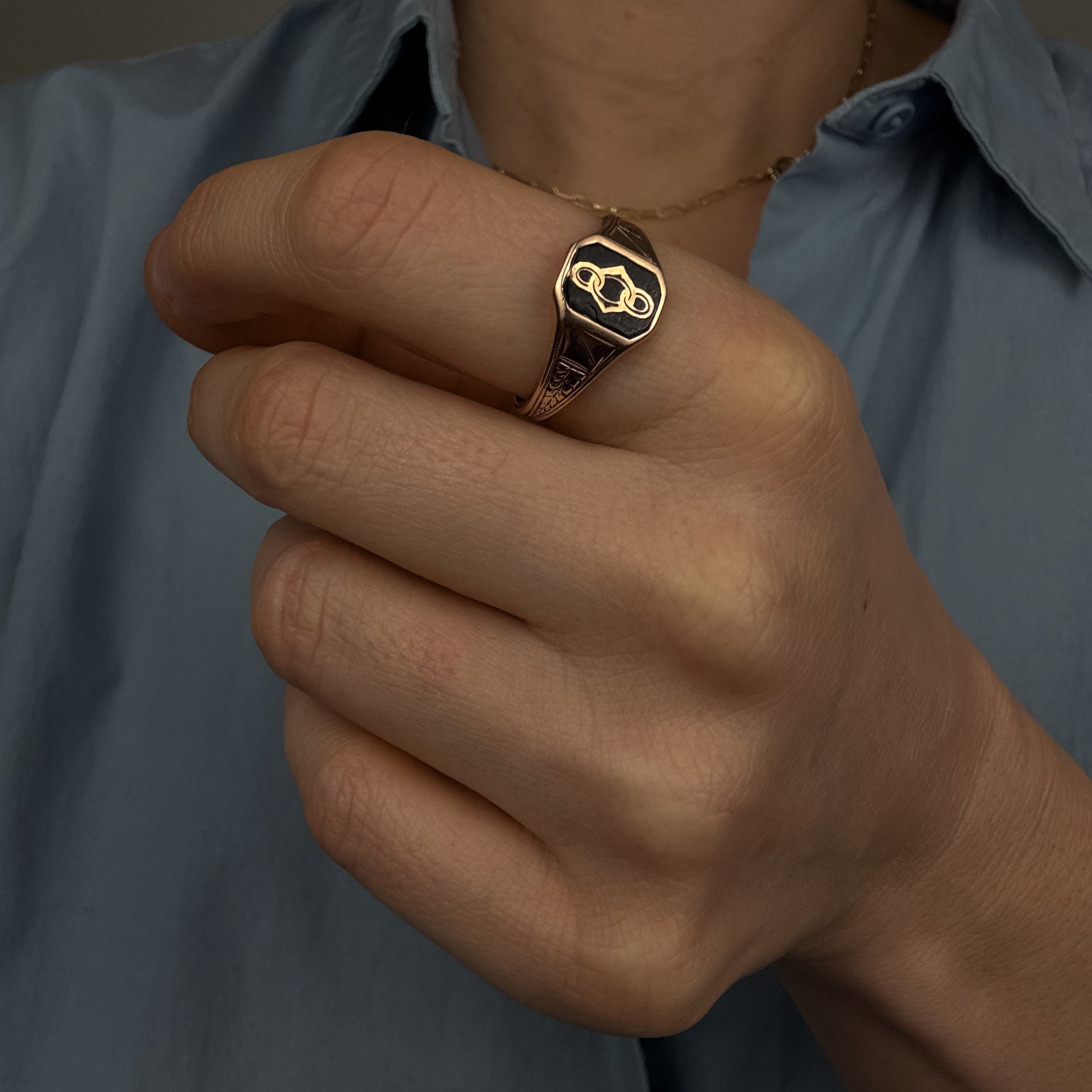 Antique Infinity Signet Ring