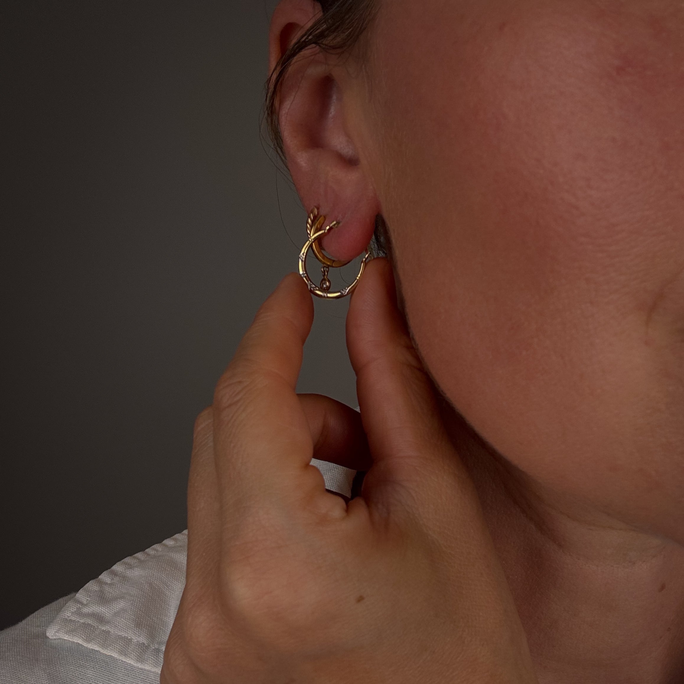 19mm Flower Etched Hoops