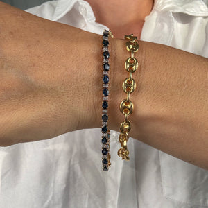 7.5" Sapphire and Diamond Bracelet