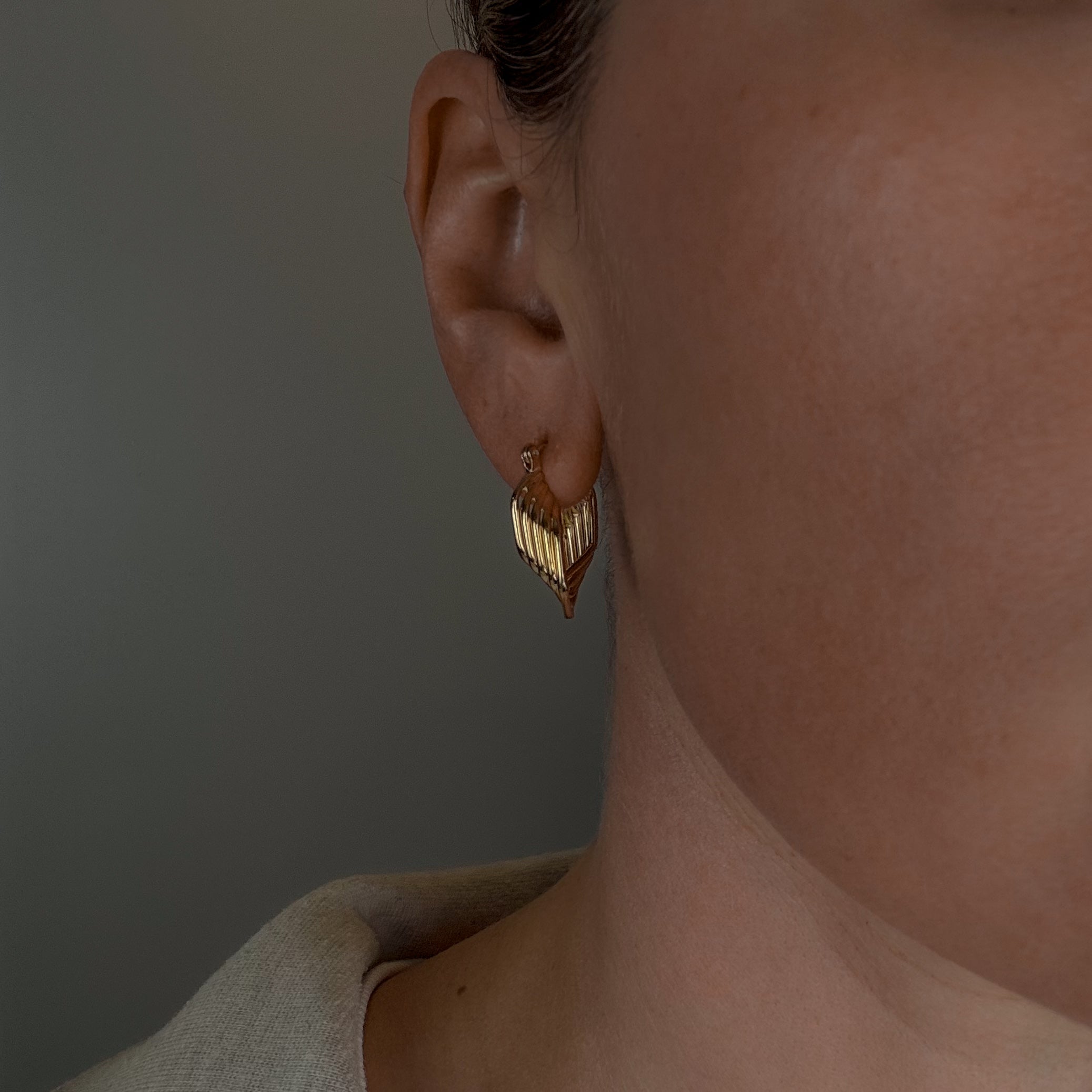 23.8 mm Multi Hexagonal Gold Hoop Earrings