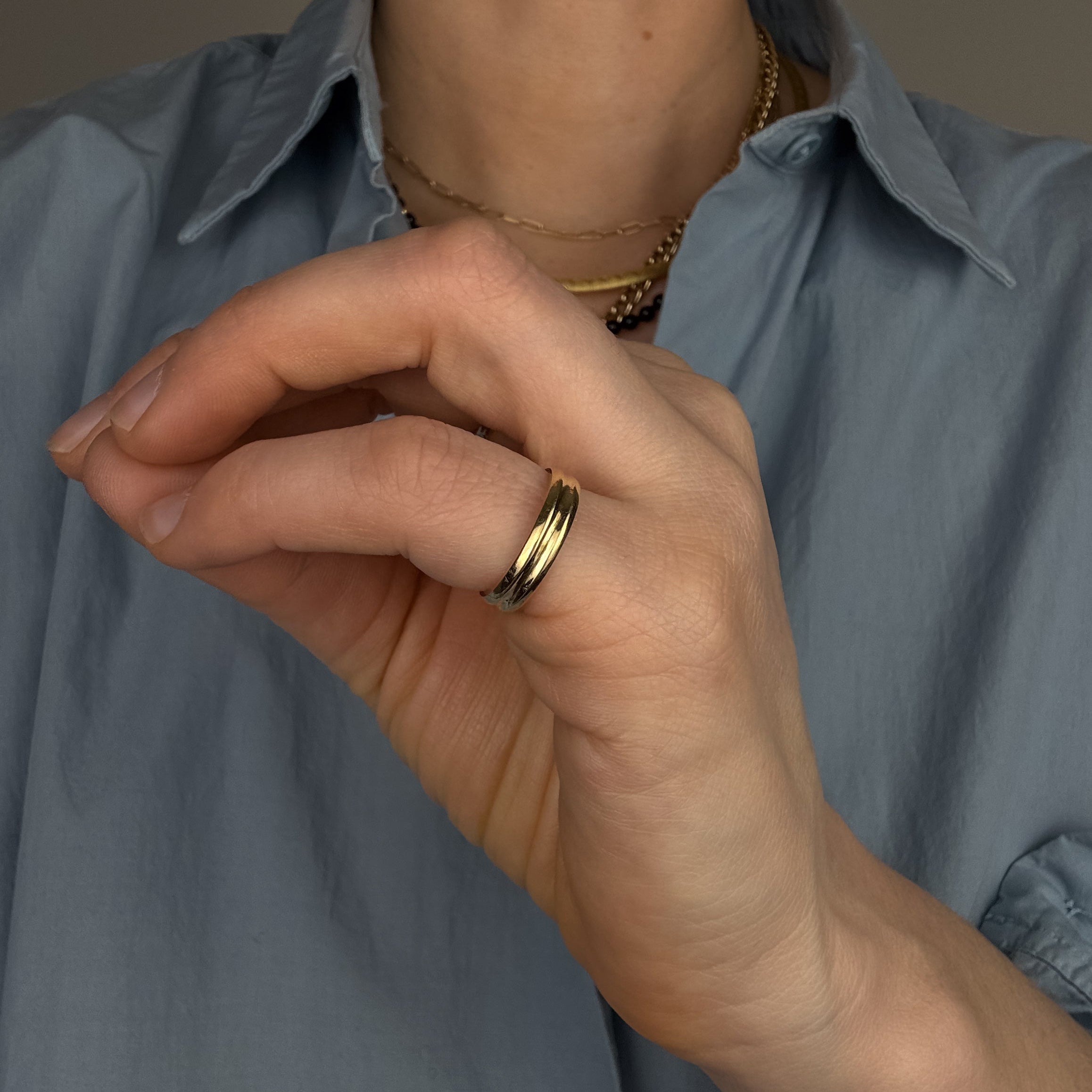 3.8mm Double Gold Band